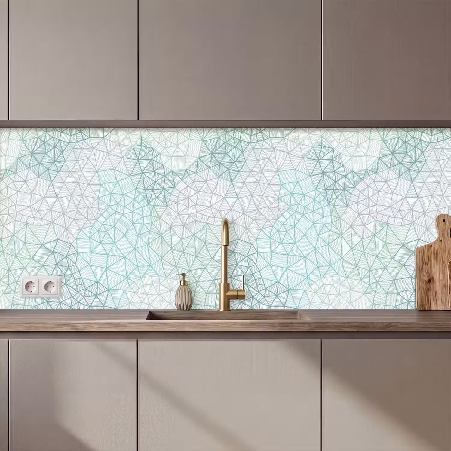 Geometrie - Patroon - Groen keuken achterwand 2 middel 871 zz_3dshopping
