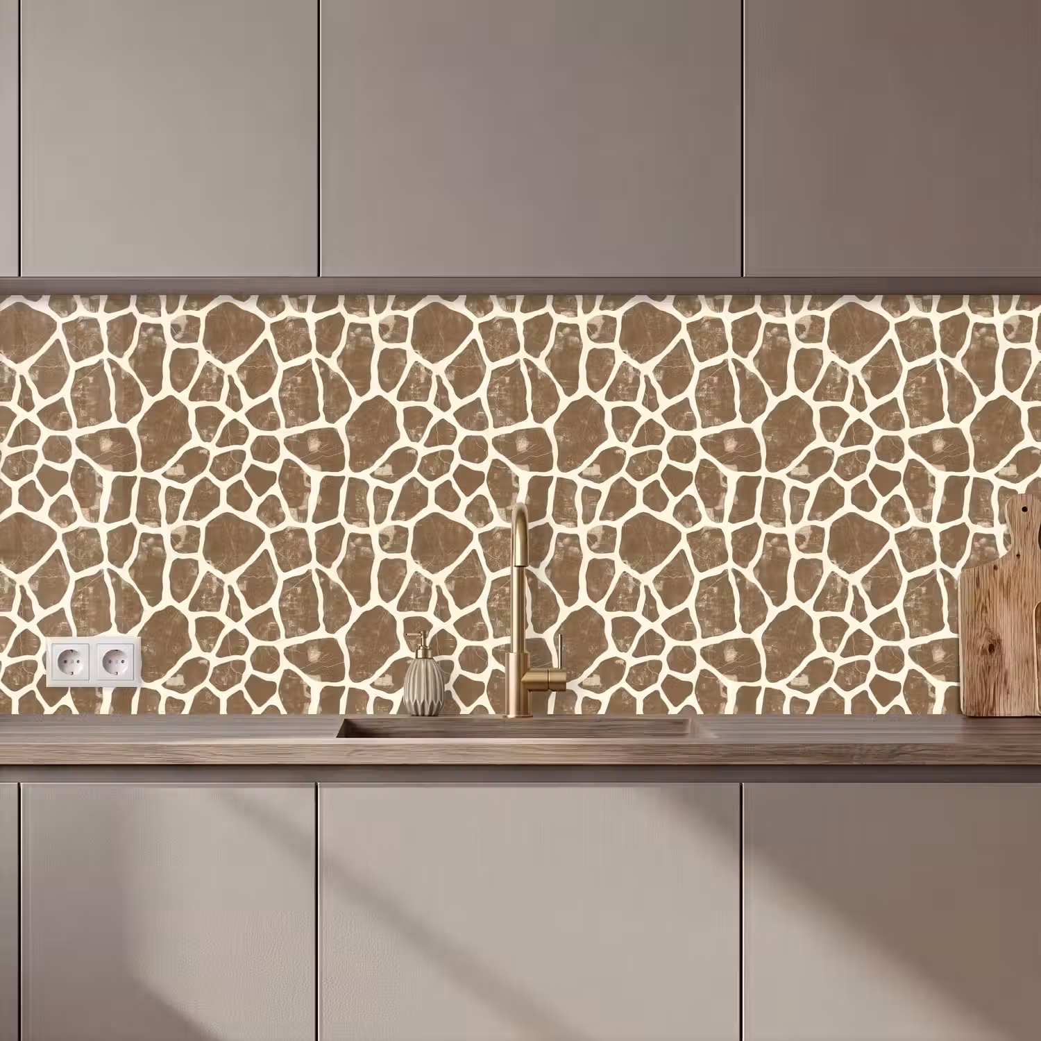 Giraf - Klassiek - Bruin keuken achterwand 2 middel 871 zz_3dshopping