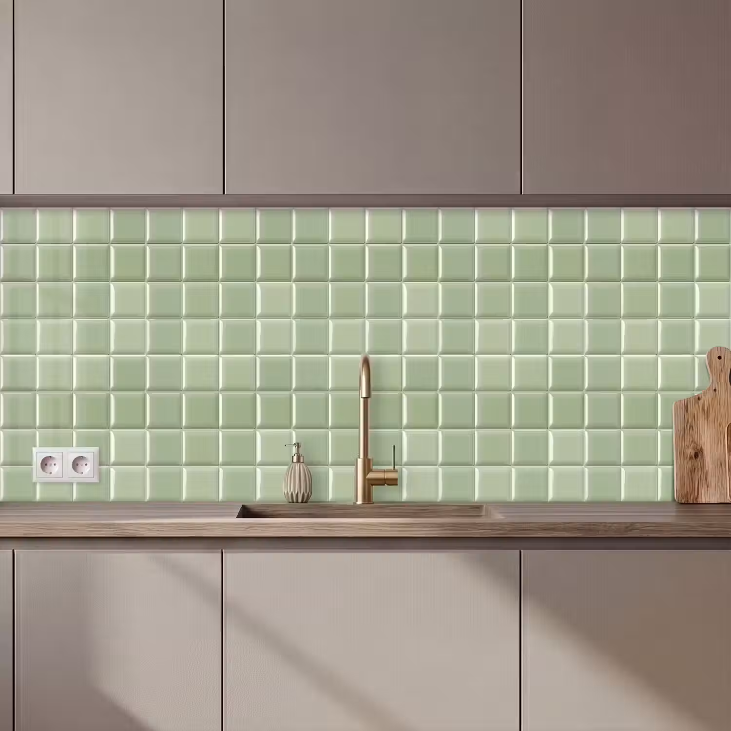 Glanzend - Mozaïek - Tegels - Zacht - Groen keuken achterwand 2 middel 871 zz_3dshopping