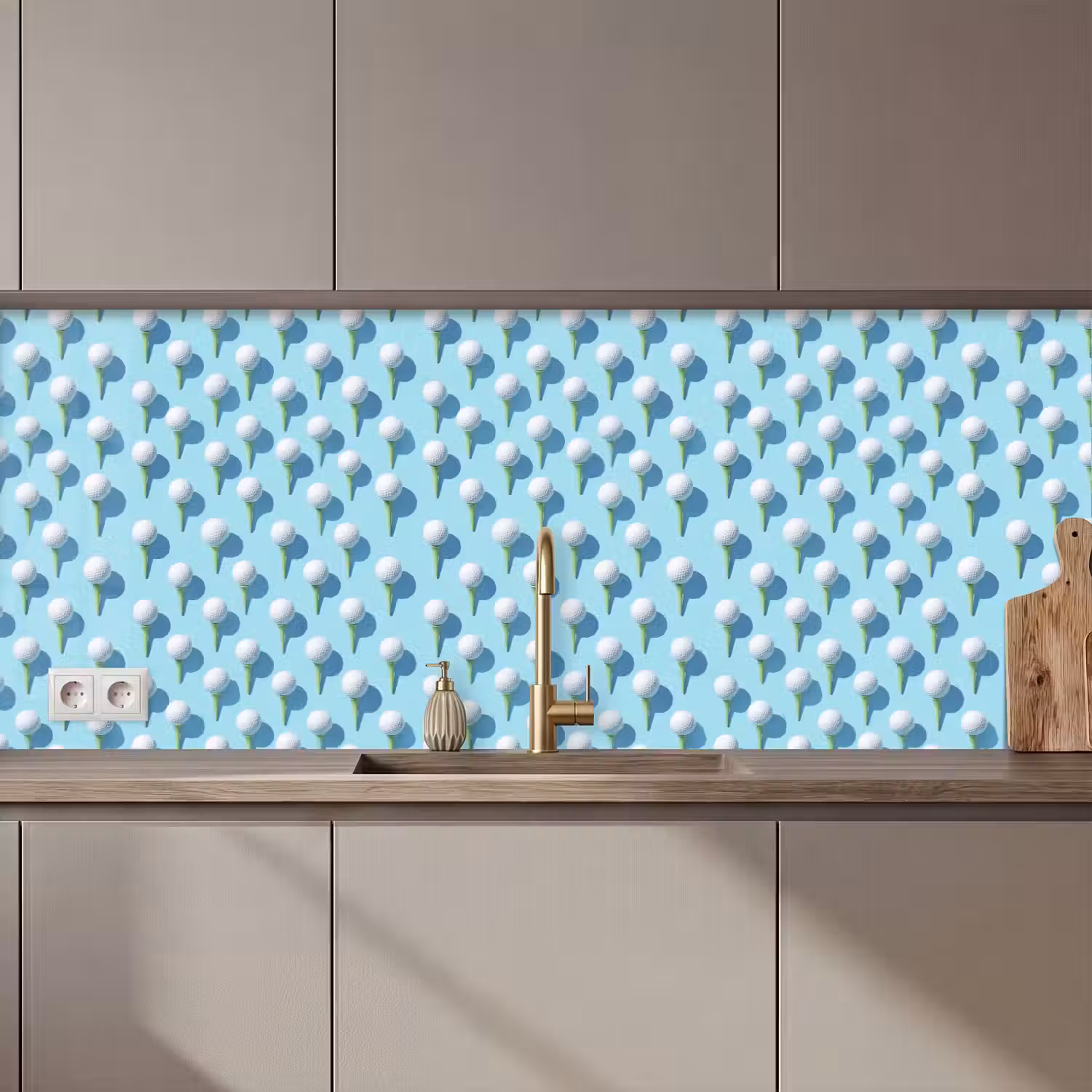 Golf - Ballen - Blauw keuken achterwand 2 middel 871 zz_3dshopping