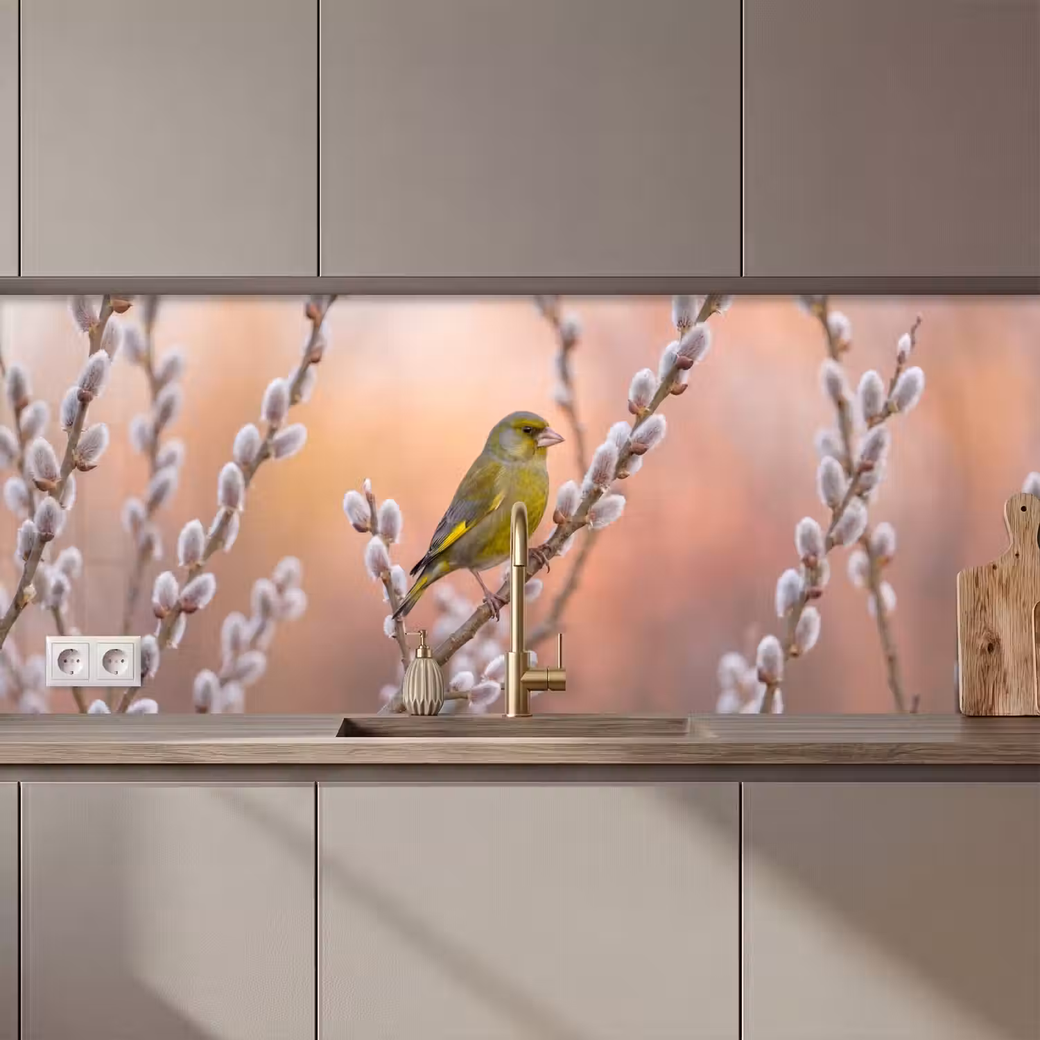 Groenling - Katjes - Lente - Natuur - Zacht keuken achterwand 2 middel zz_3dshopping