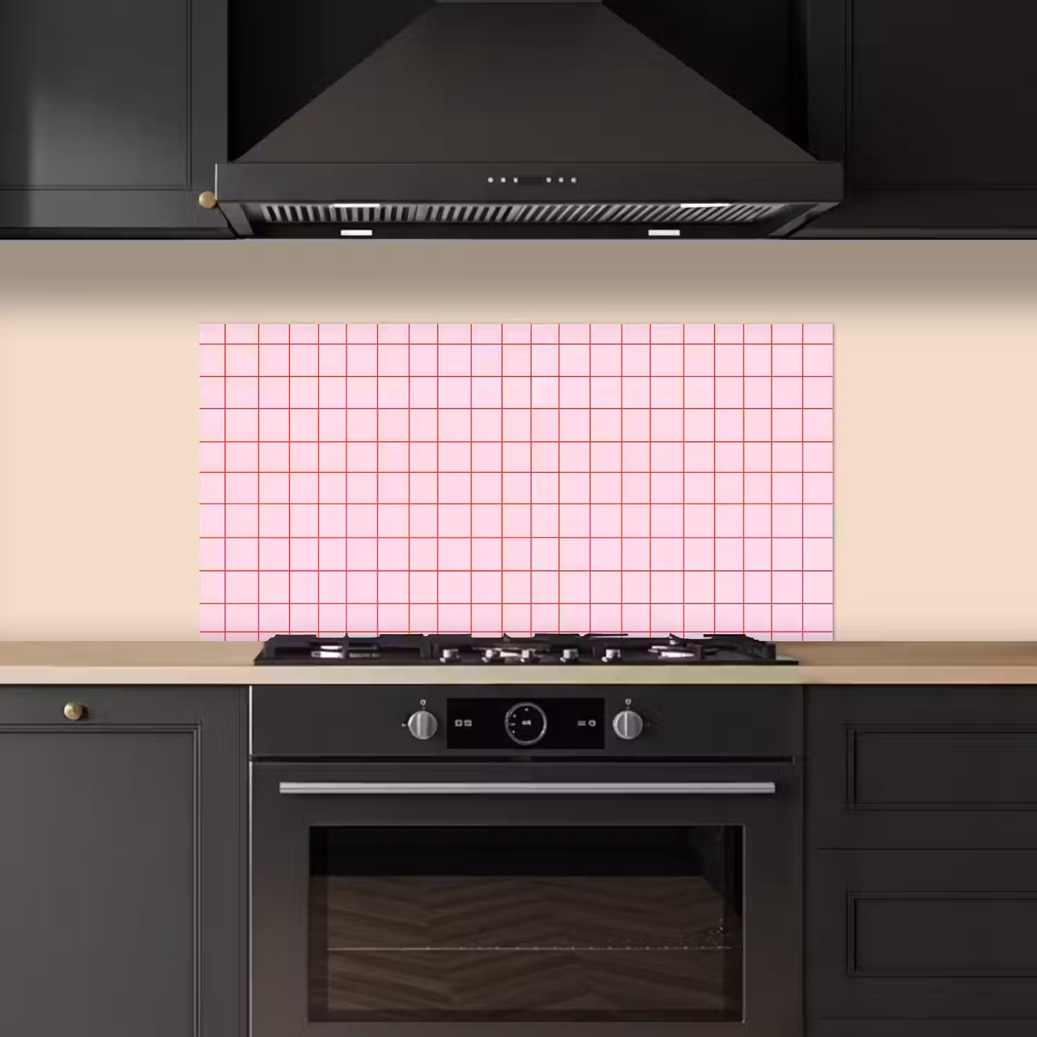 Raster - Patroon - Roze keuken achterwand spatscherm middel 899 -sfeer1