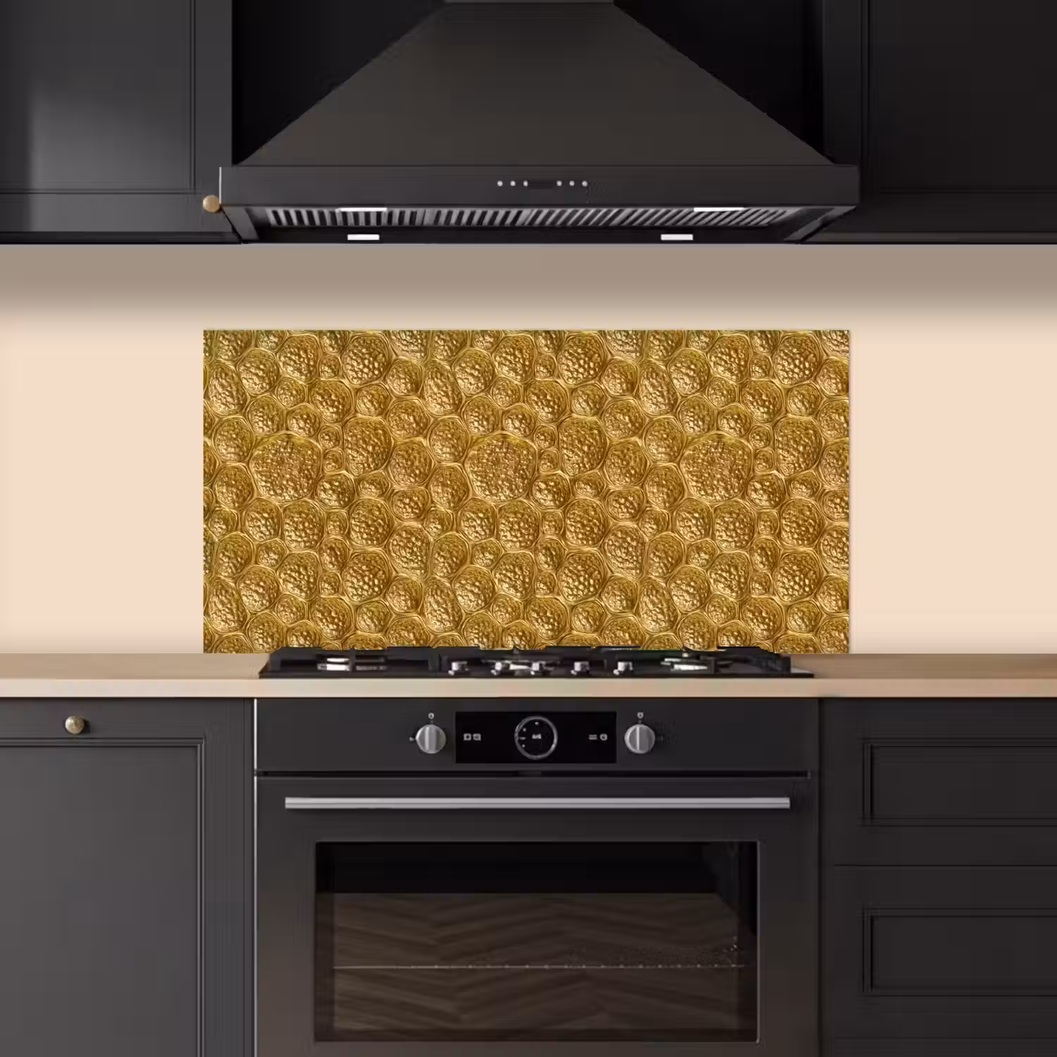 Gehamerd - Mozaïek - Antiek - Goud keuken achterwand spatscherm middel 899 -sfeer1