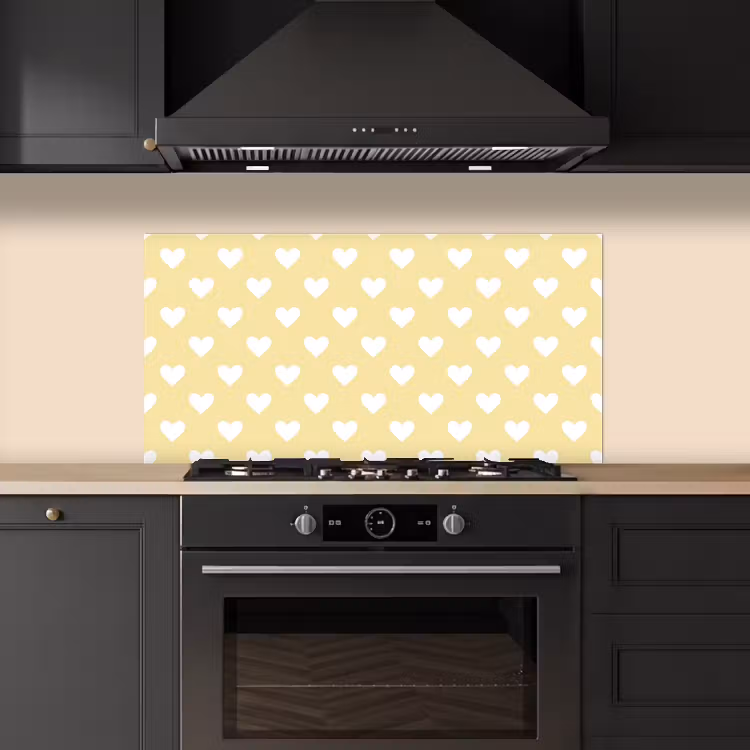 Hartjes - Patroon - Geel keuken achterwand spatscherm middel 899 -sfeer1