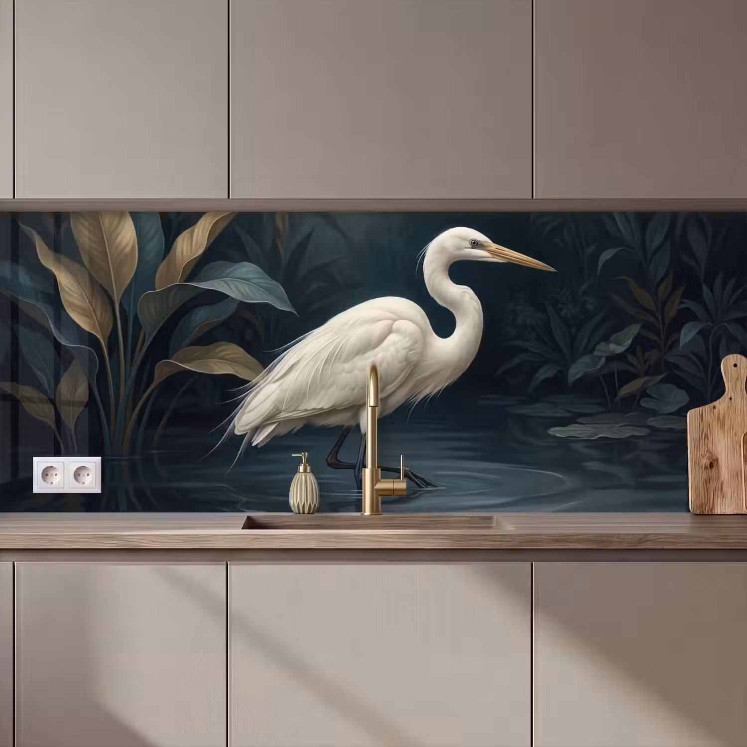 Reiger - Water - Natuur - Modern - Wit keuken achterwand 2 middel zz_3dshopping