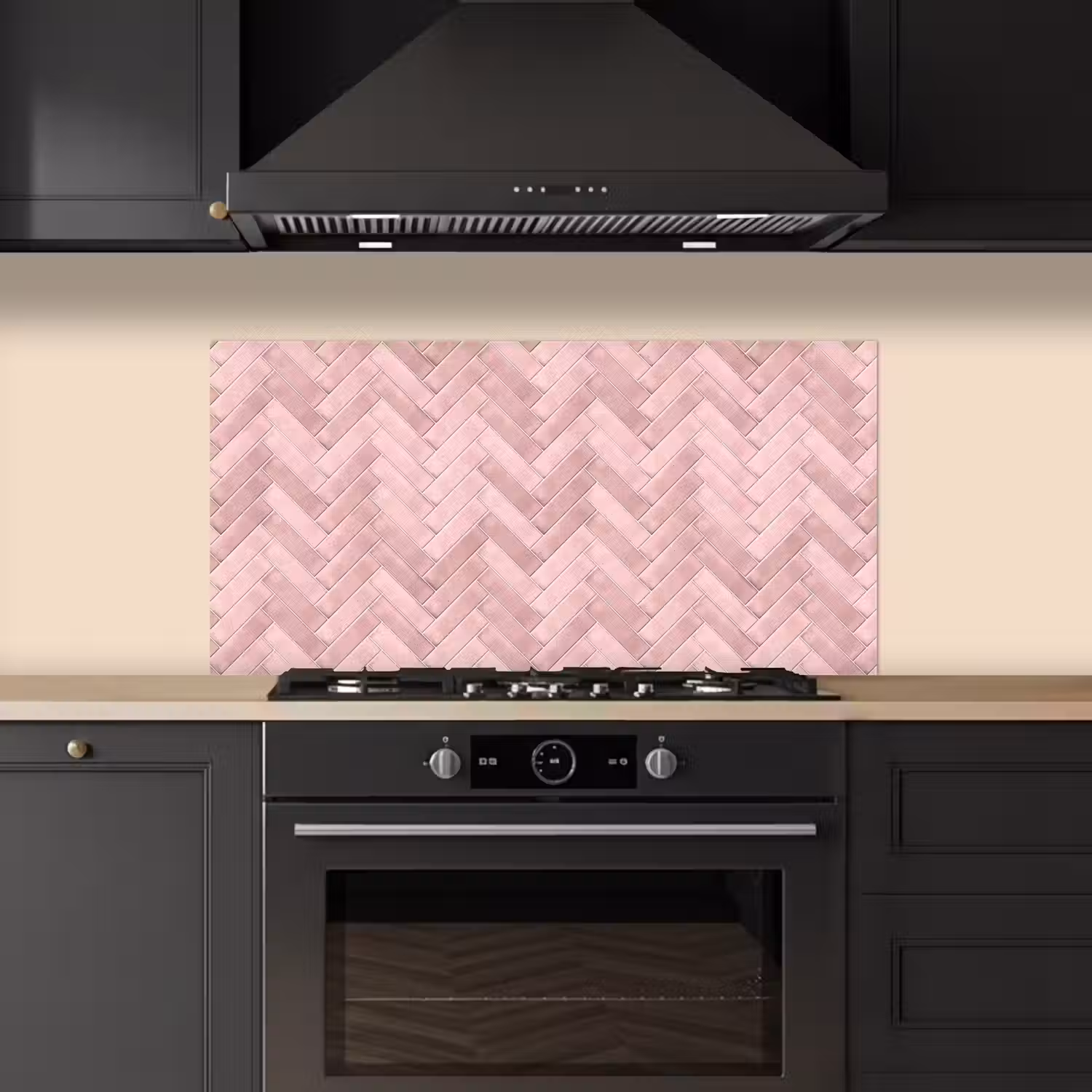 Visgraat - Wandtegel - Lichtroze keuken achterwand spatscherm middel 899 -sfeer1