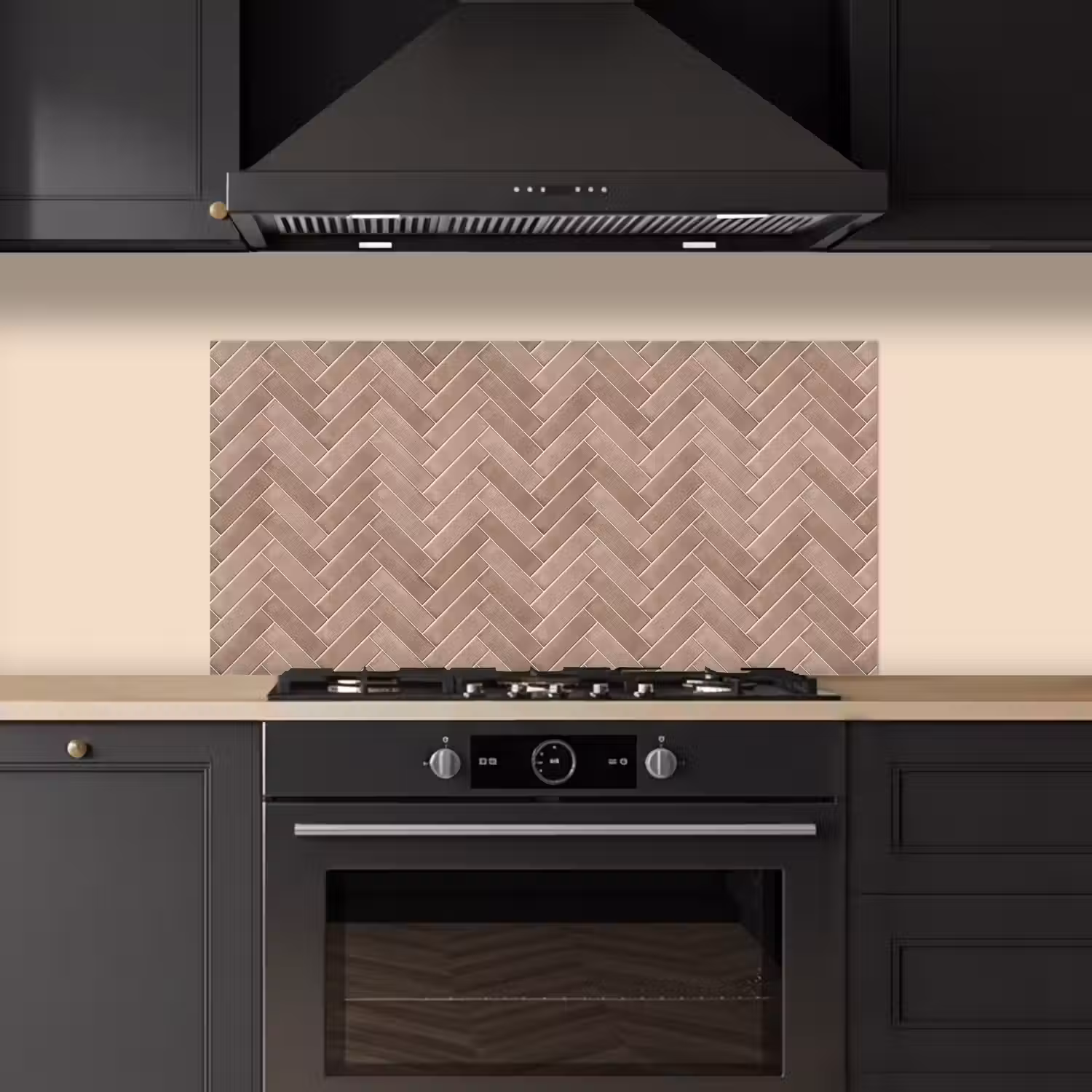 Visgraat - Wandtegel - Oudroze - Terracotta keuken achterwand spatscherm middel 899 -sfeer1