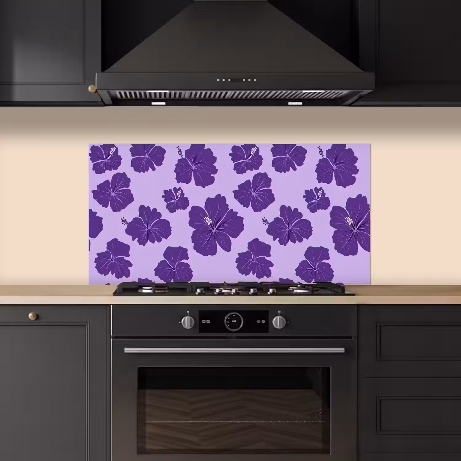 Hibiscus - Bloemen - Paars keuken achterwand spatscherm middel 899 -sfeer1