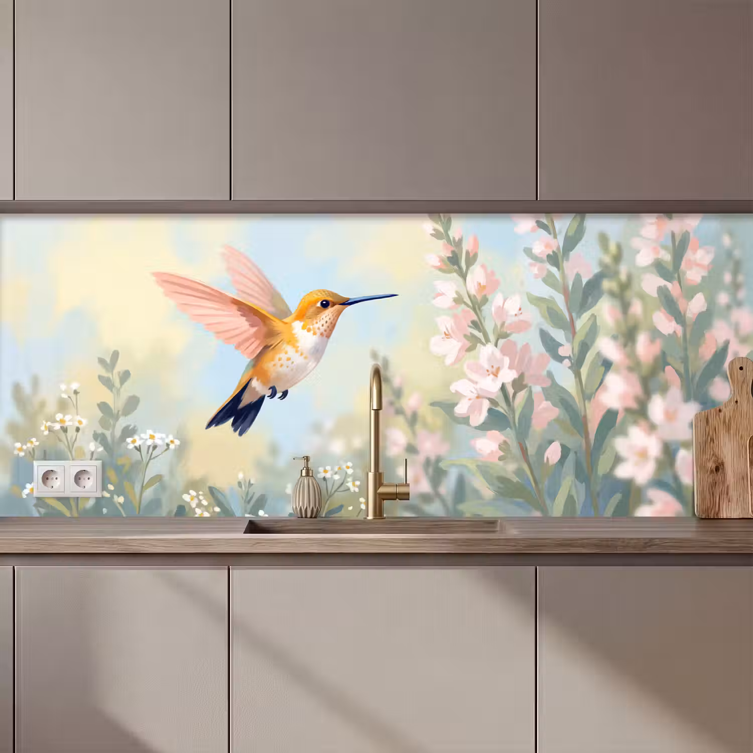 Kolibrie - Illustratie - Kleurrijk keuken achterwand 2 middel zz_3dshopping