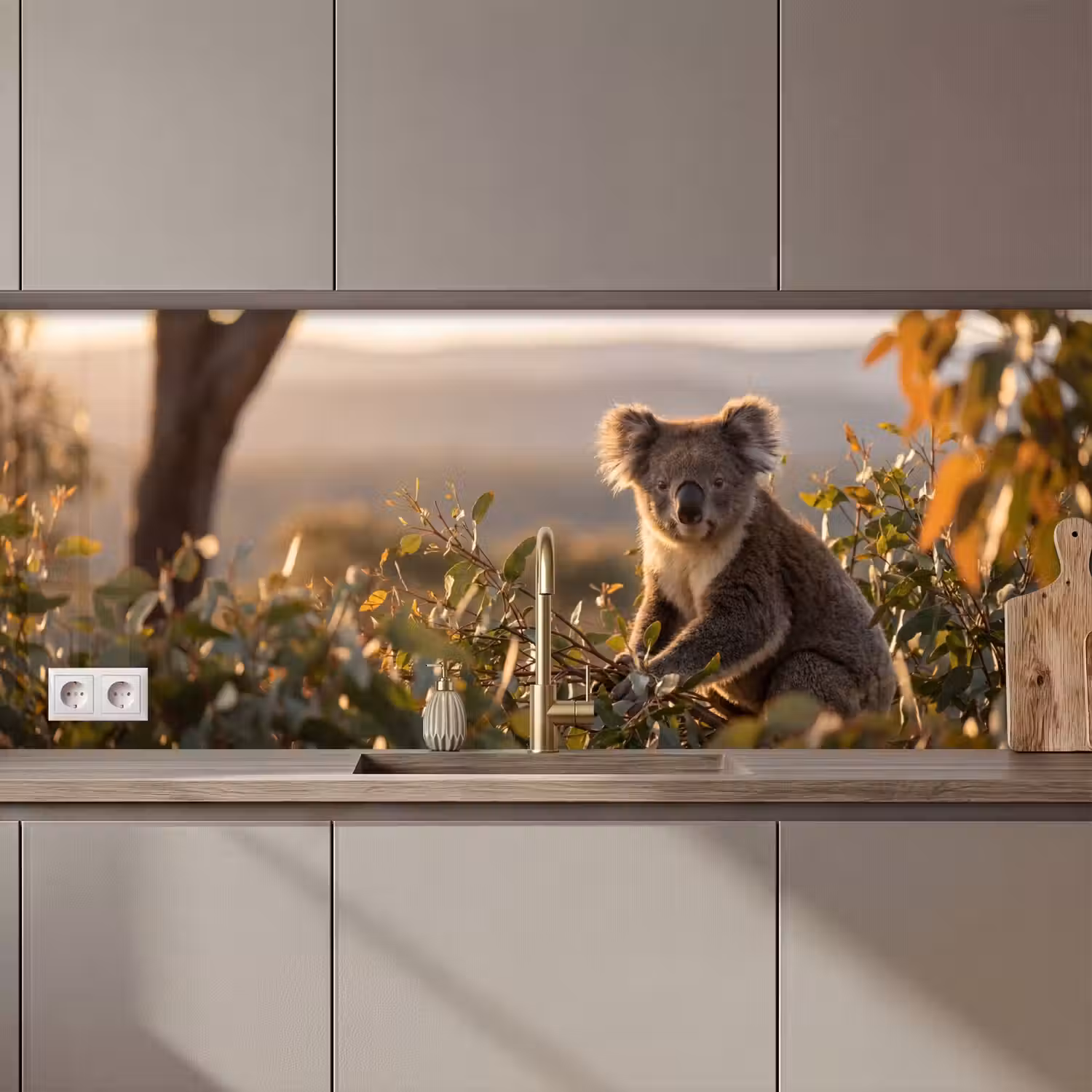 Koala - Bladeren - Ochtendlicht keuken achterwand 2 middel zz_3dshopping