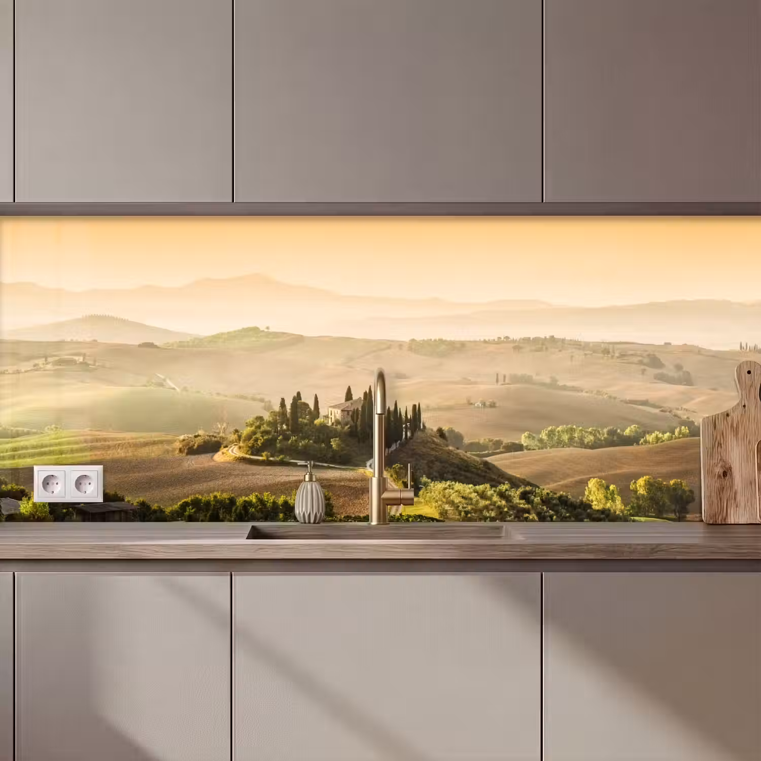 Landschap - Toscane - Ochtendlicht keuken achterwand 2 middel zz_3dshopping