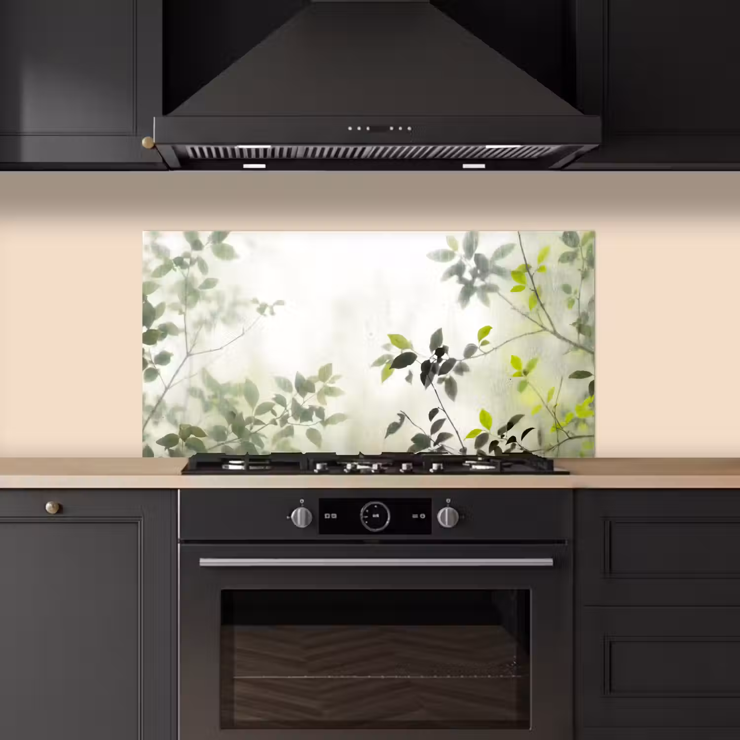 Blad - Schaduw - Natuur - Abstract - Groen keuken achterwand spatscherm middel -sfeer1