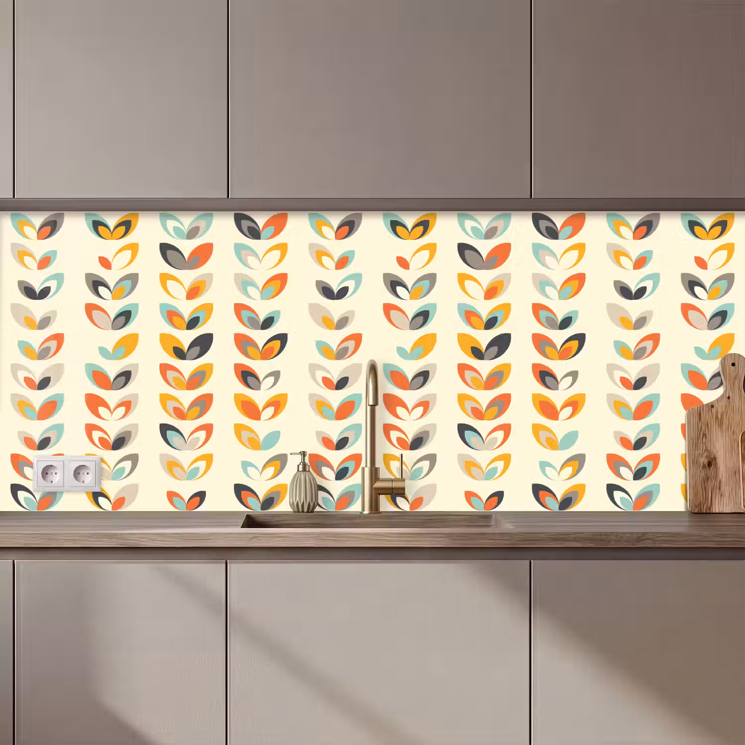 Bladeren - Jaren 50 - Patroon keuken achterwand 2 middel 871 zz_3dshopping
