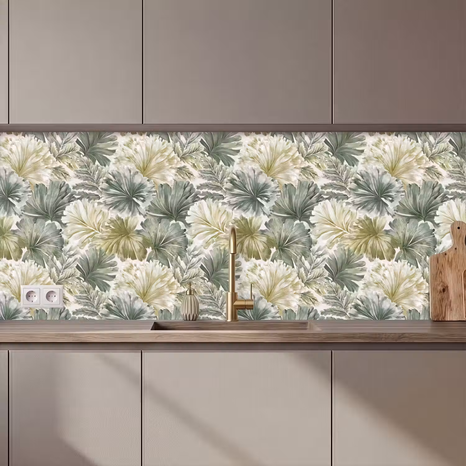 Bladeren - Botanisch - Groen keuken achterwand 2 middel 871 zz_3dshopping