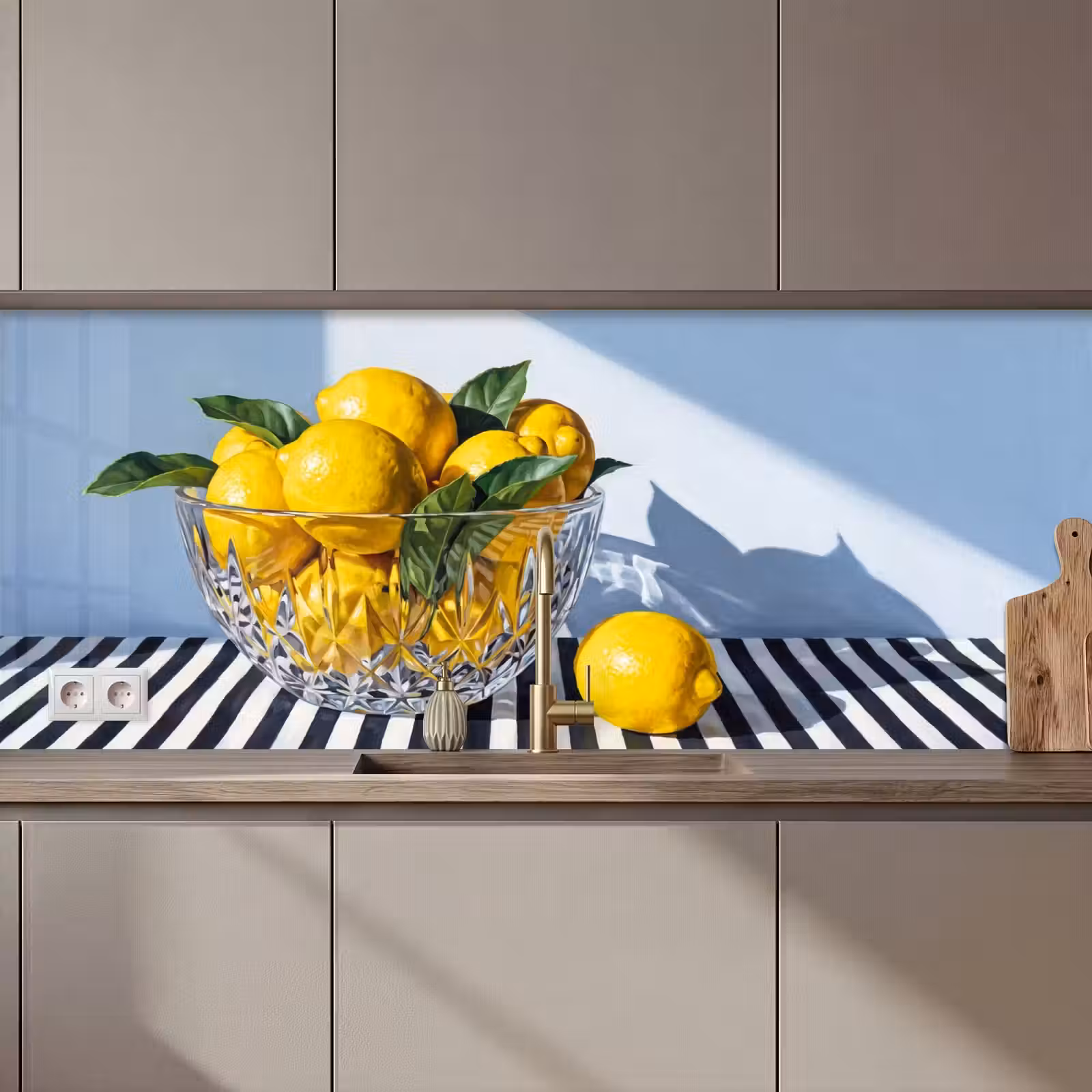 Kitchen Wall Splashback - Lemons - Fruit - Yellow - Citroenen - Fruit - Geel keuken achterwand 2 middel zz_3dshopping