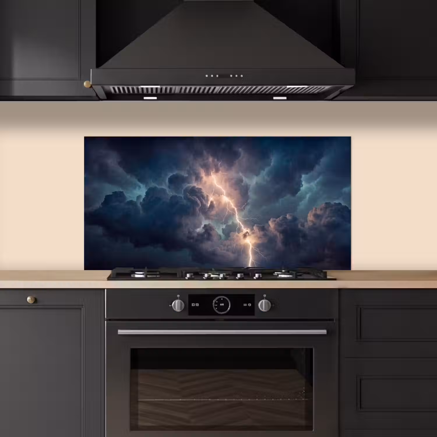 Bliksem - Storm - Natuur - Donker keuken achterwand spatscherm middel -sfeer1