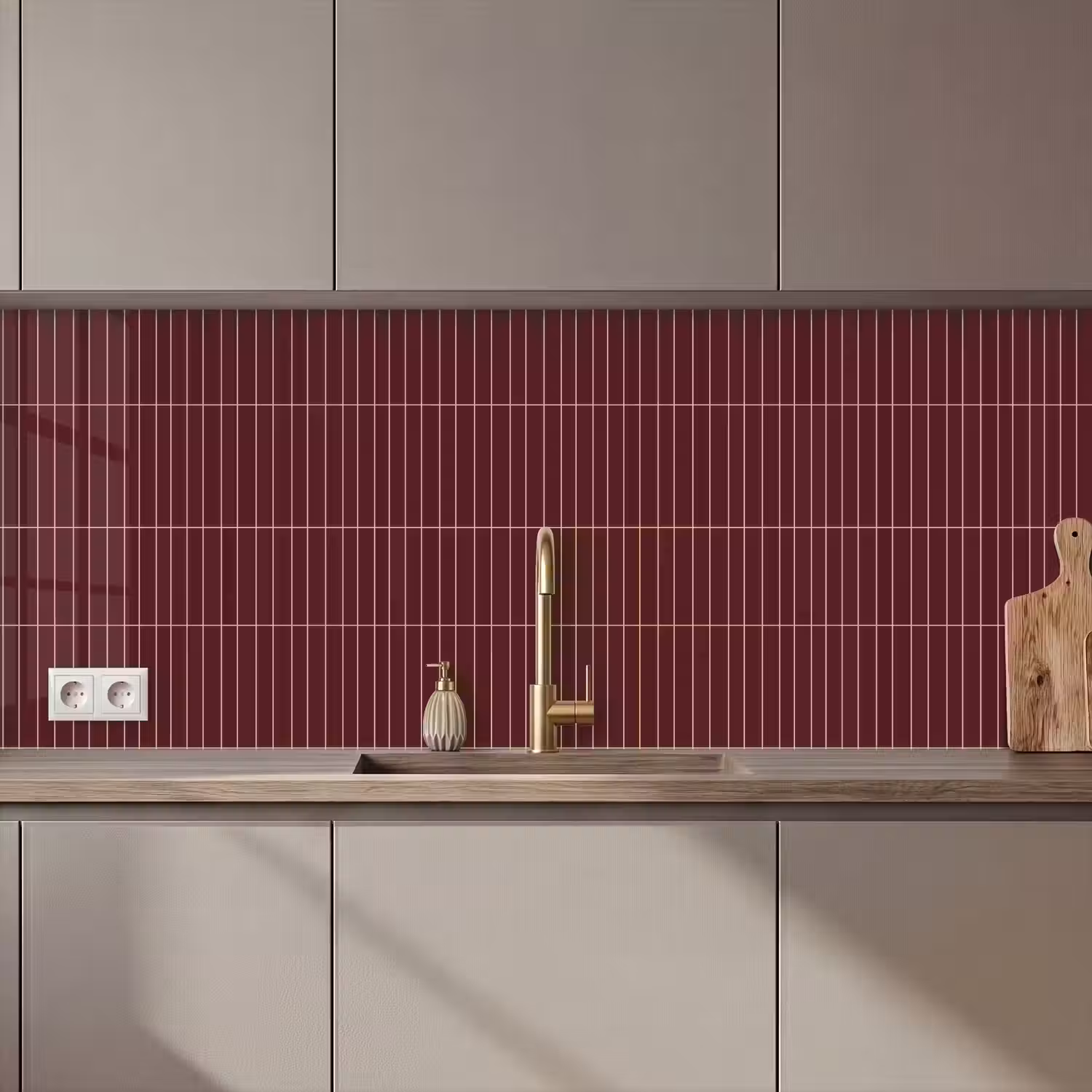 Lijnen - Patroon - Bordeaux keuken achterwand 2 middel 871 zz_3dshopping