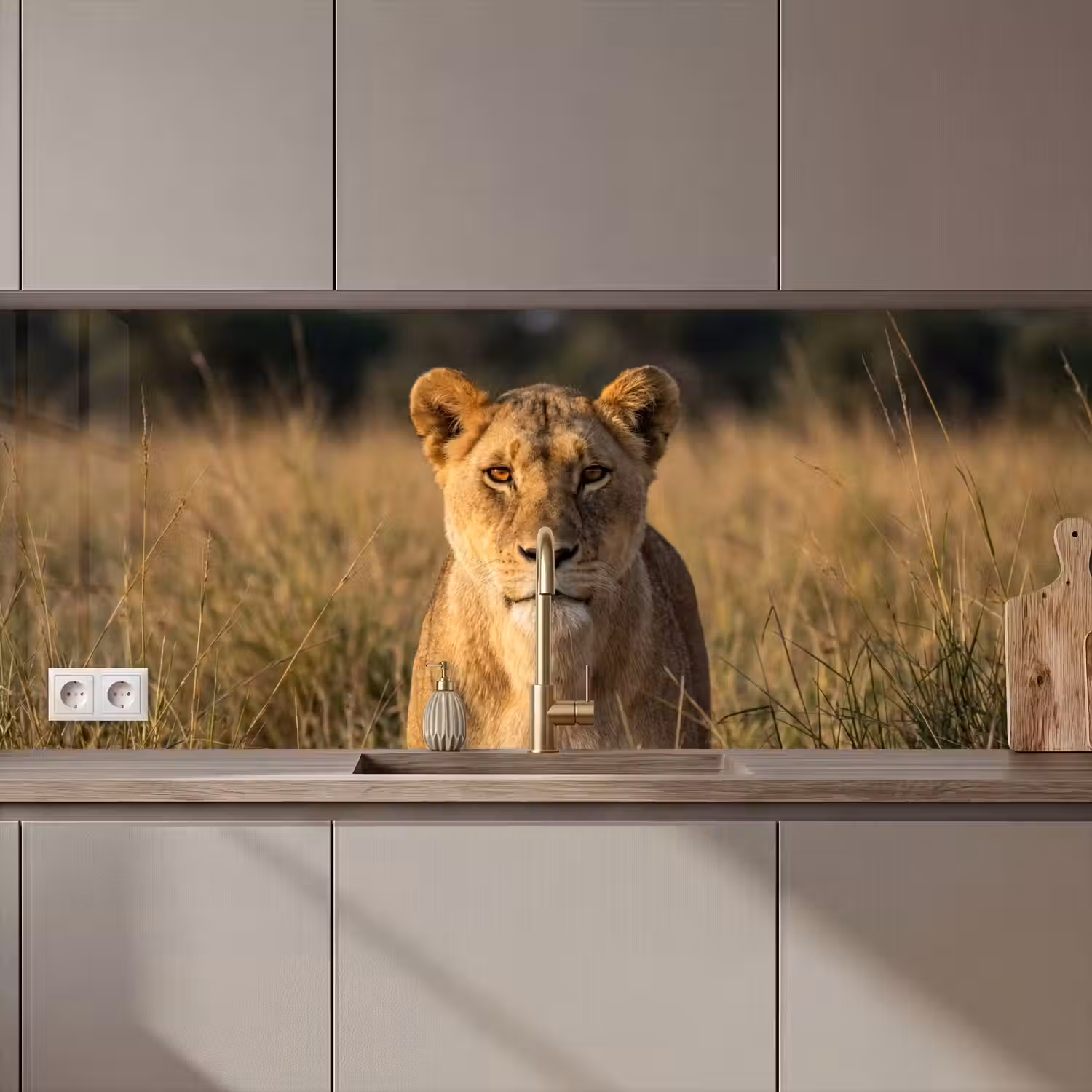 Leeuwin - Gras - Geel keuken achterwand 2 middel zz_3dshopping