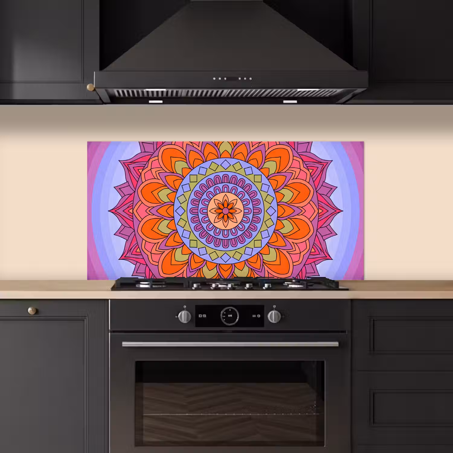 Mandala - Cirkel - Abstract - Kleurrijk - Patroon keuken achterwand spatscherm middel -sfeer1