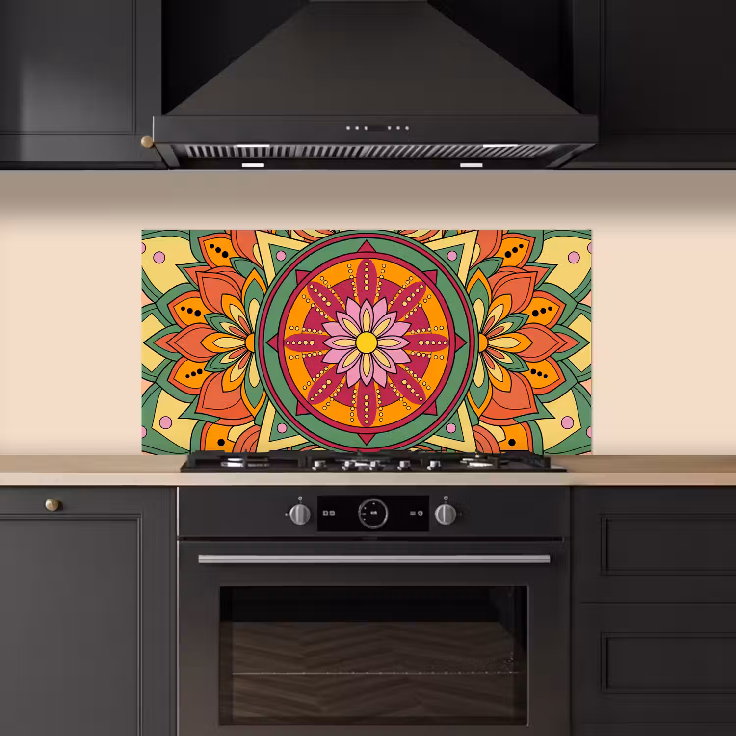 Mandala - Bloemen - Abstract - Kleurrijk keuken achterwand spatscherm middel -sfeer1