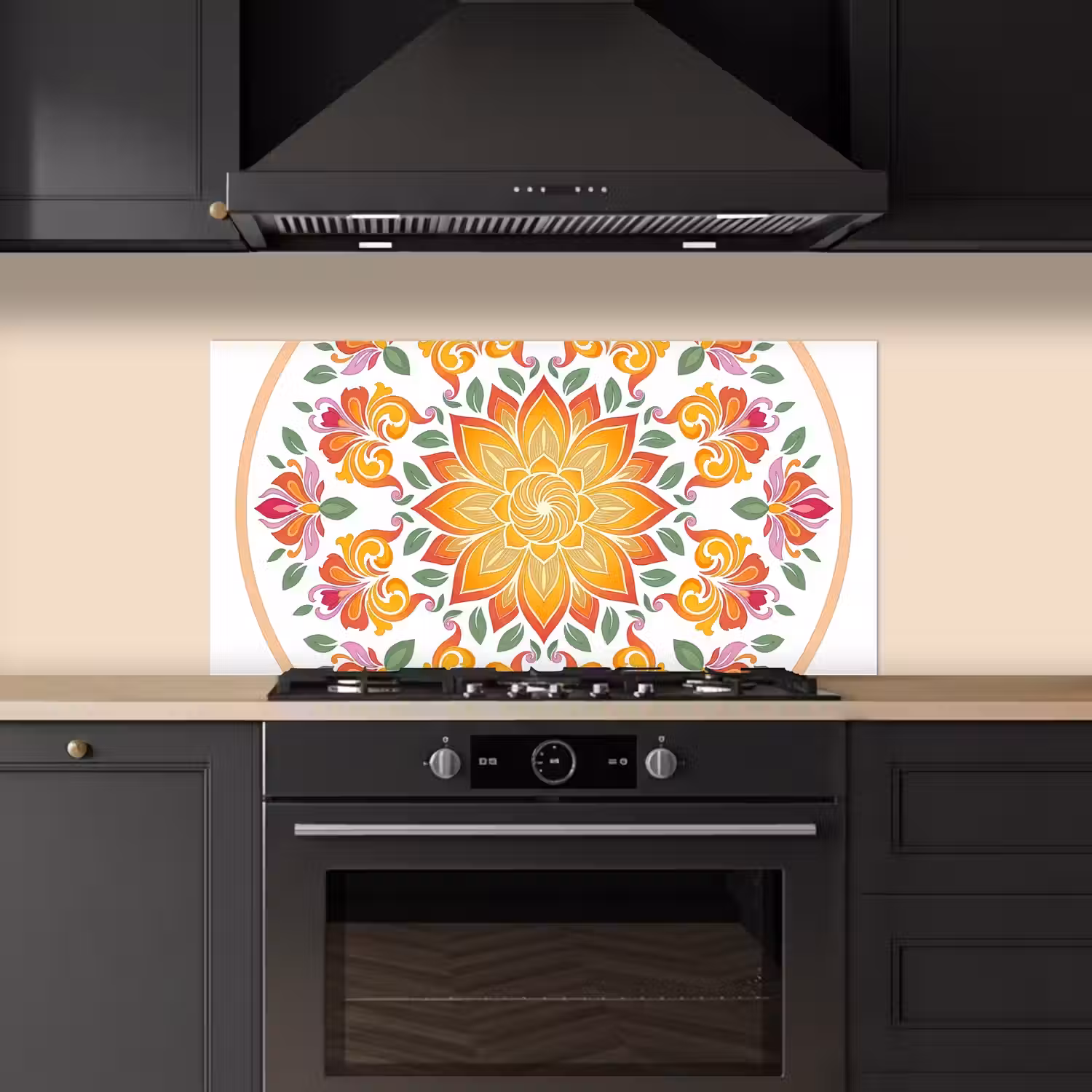 Mandala - Bloemen - Decoratie - Kleurrijk - Abstract keuken achterwand spatscherm middel -sfeer1