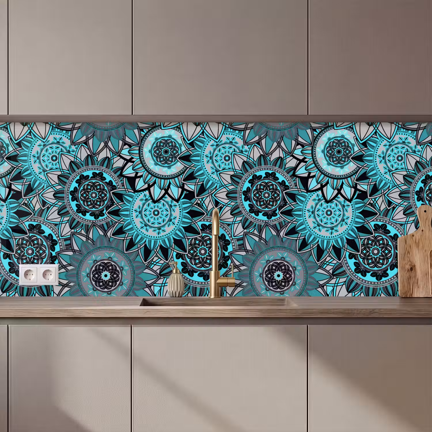 Mandala - Bloemen - Design keuken achterwand 2 middel 871 zz_3dshopping