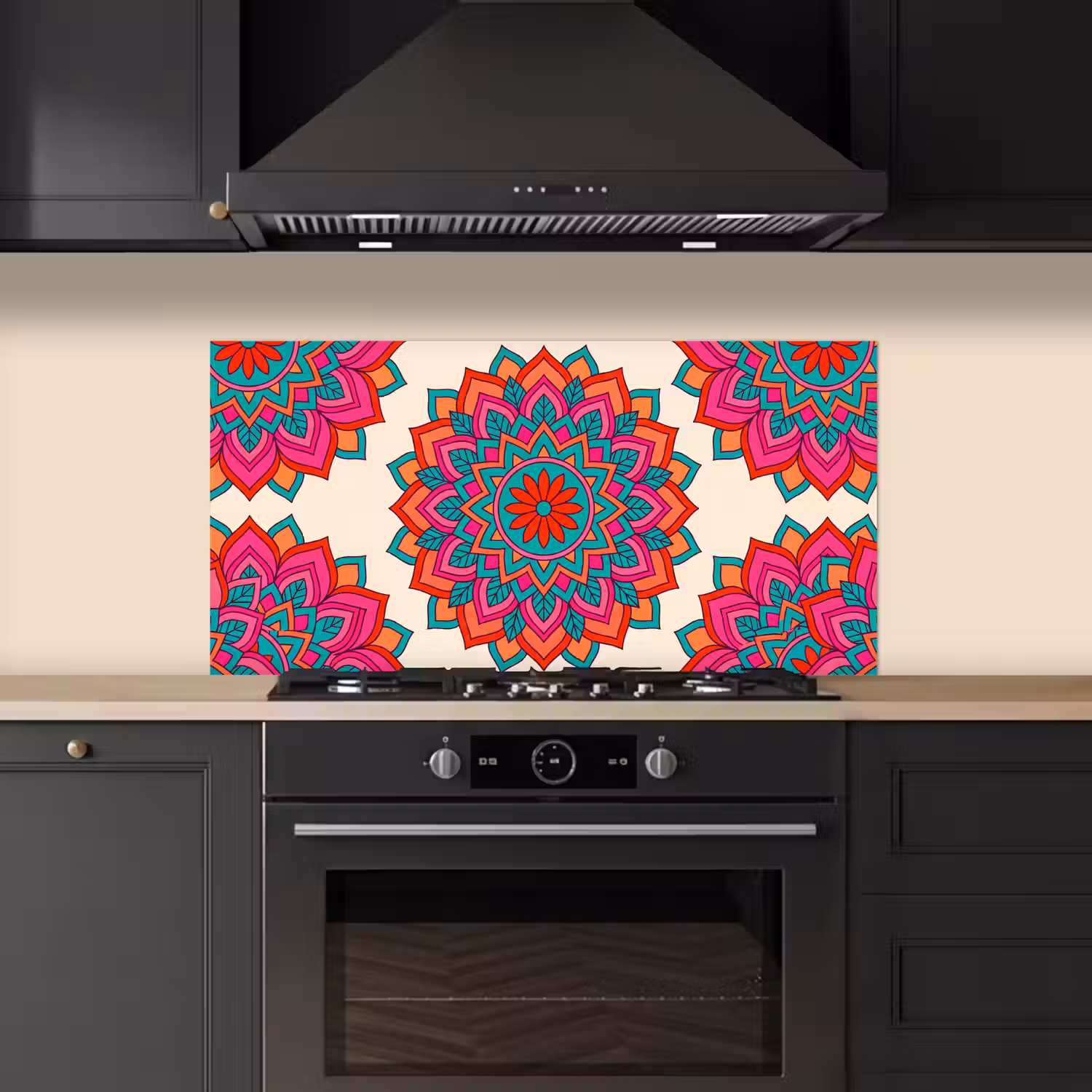 Mandala - Patroon - Abstract - Kleurrijk - Modern keuken achterwand spatscherm middel -sfeer1