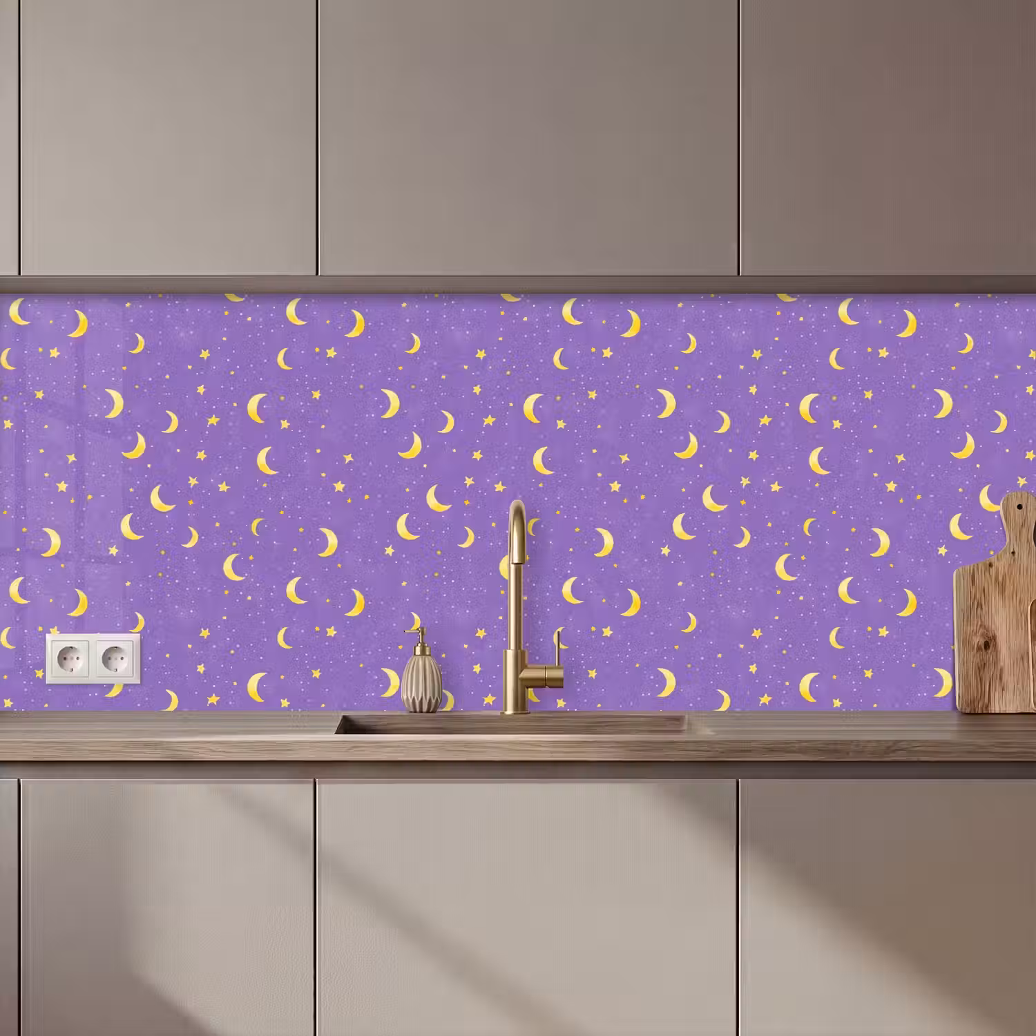 Manen - Sterren - Paars keuken achterwand 2 middel 871 zz_3dshopping