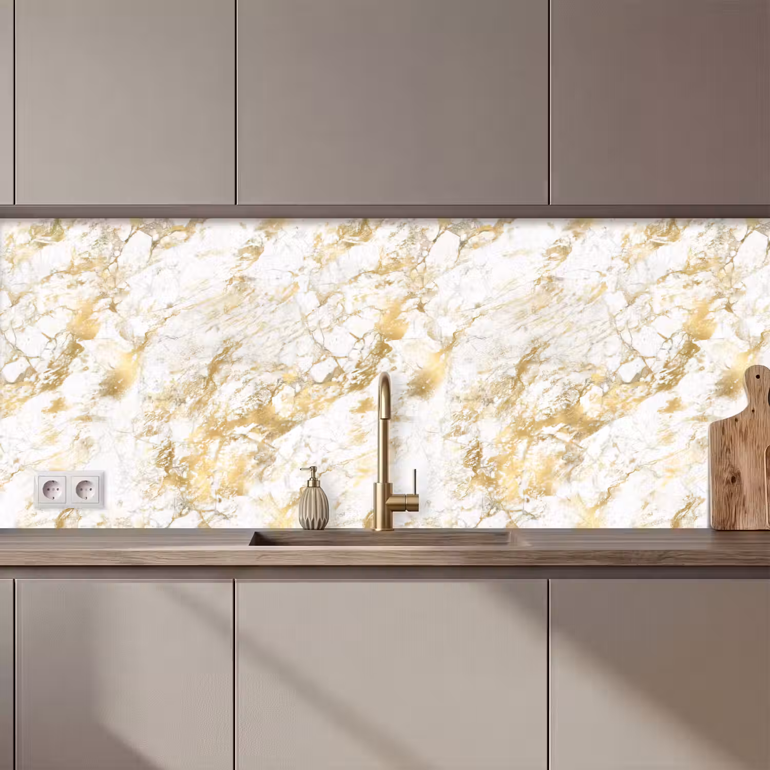 Marmer - Goud - Structuur keuken achterwand 2 middel 871 zz_3dshopping