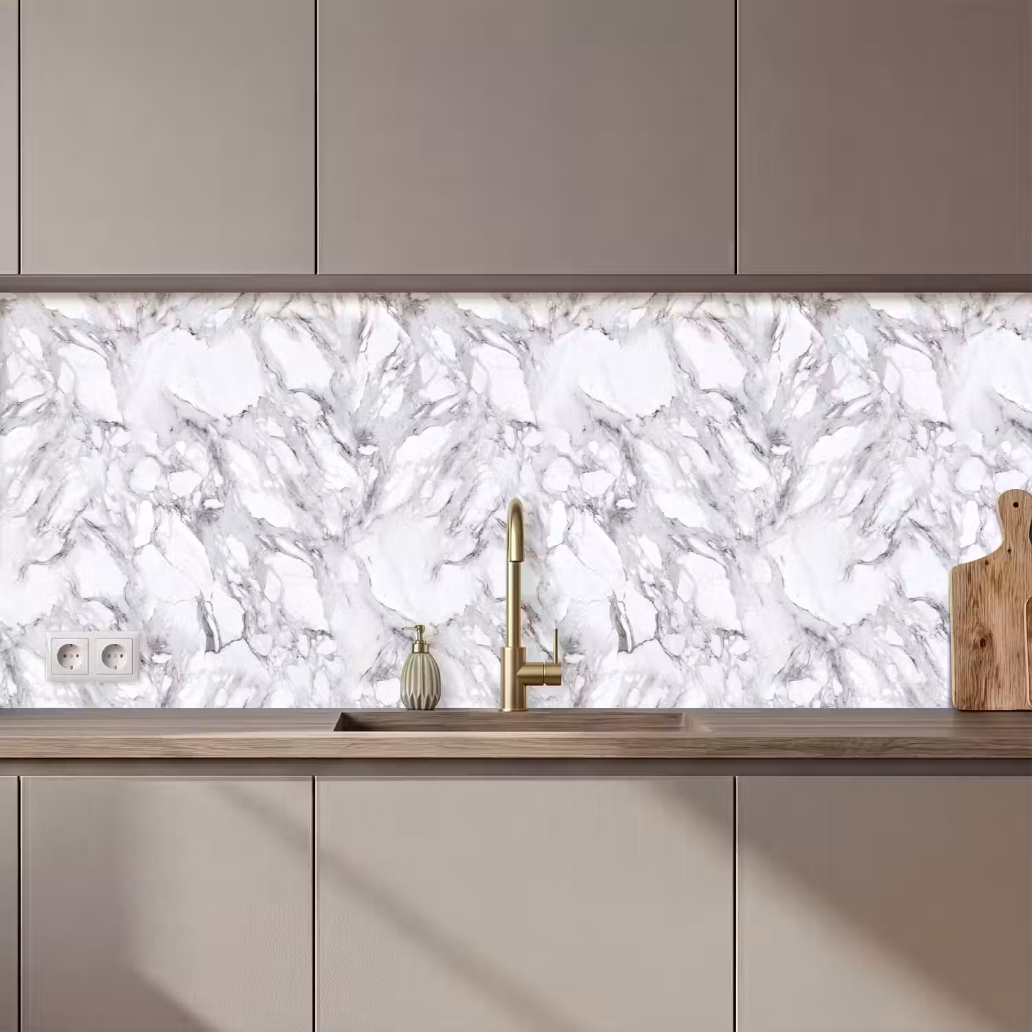 Marmer - Gelaagd - Brekend - Grijsstructuur keuken achterwand 2 middel 871 zz_3dshopping