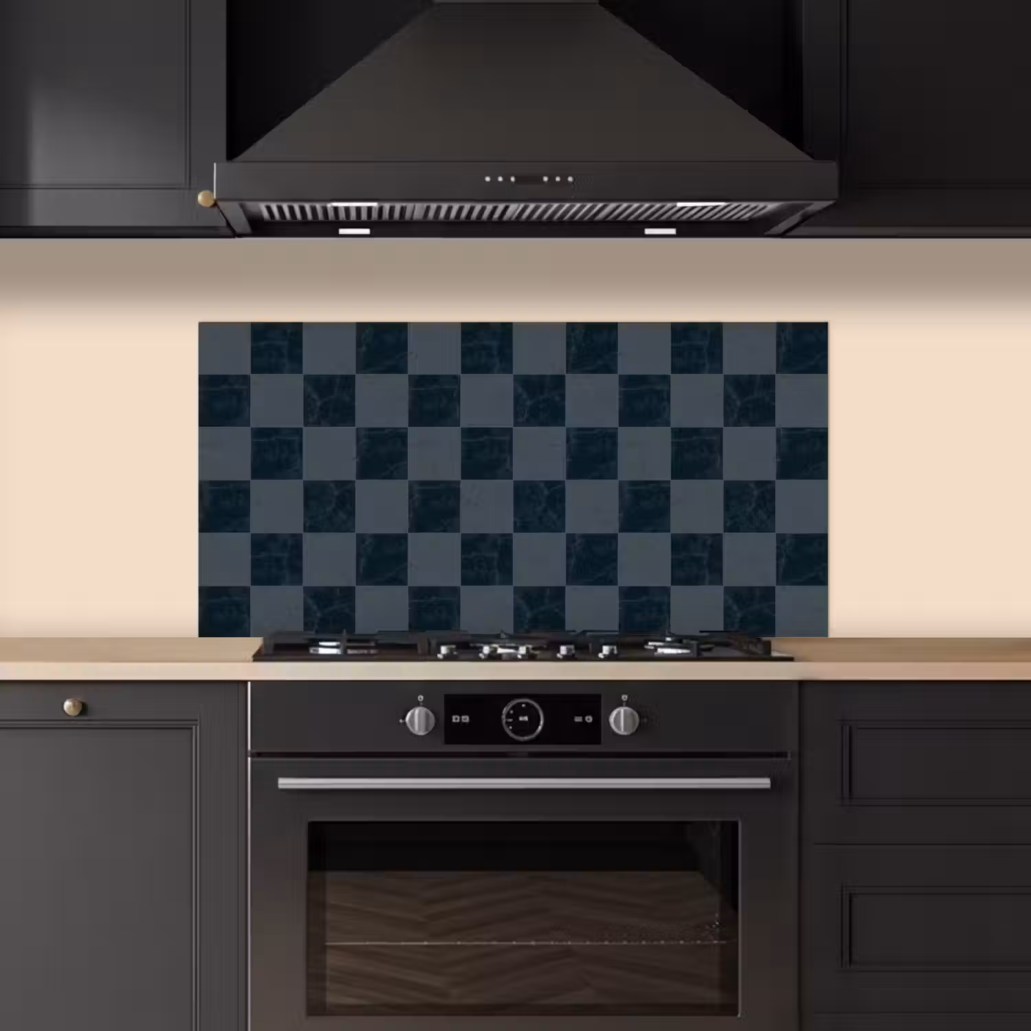 Marmer - Patroon - Antraciet keuken achterwand spatscherm middel 899 -sfeer1