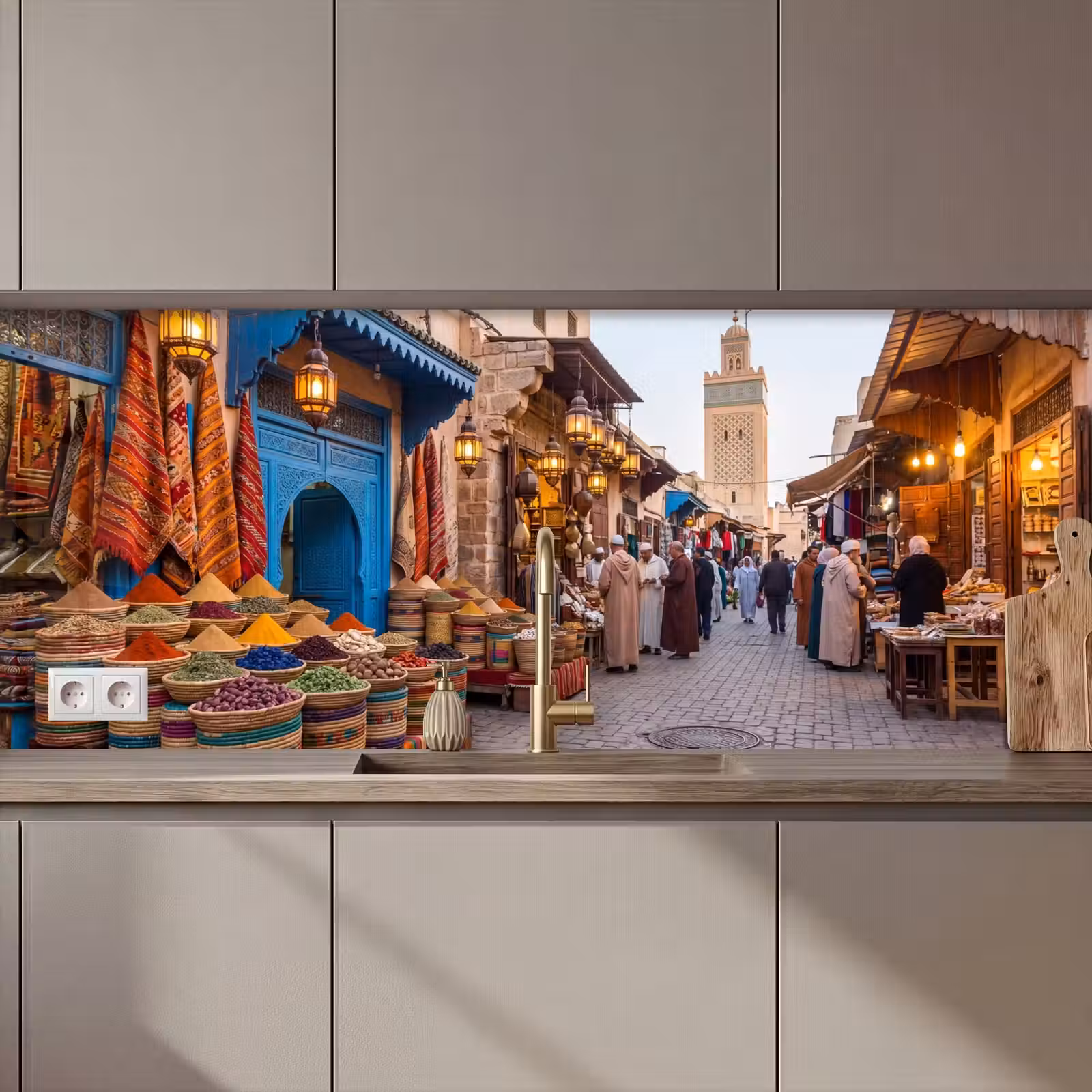 Kitchen Wall Splashback - Market - Oriental - Colorful - Markt - Oosters - Kleurrijk keuken achterwand 2 middel zz_3dshopping