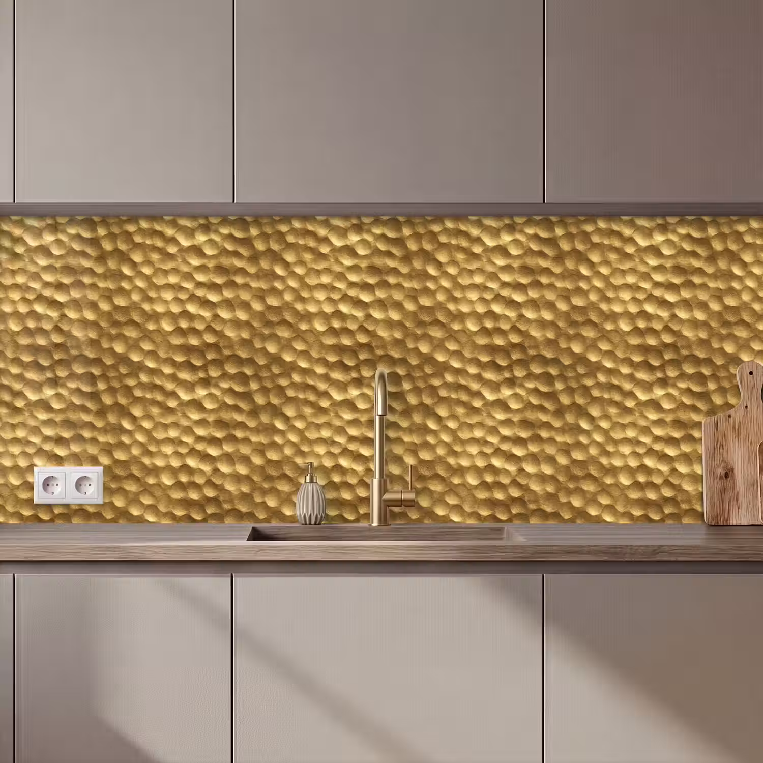 Metaal - Dynamisch - Goud keuken achterwand 2 middel 871 zz_3dshopping