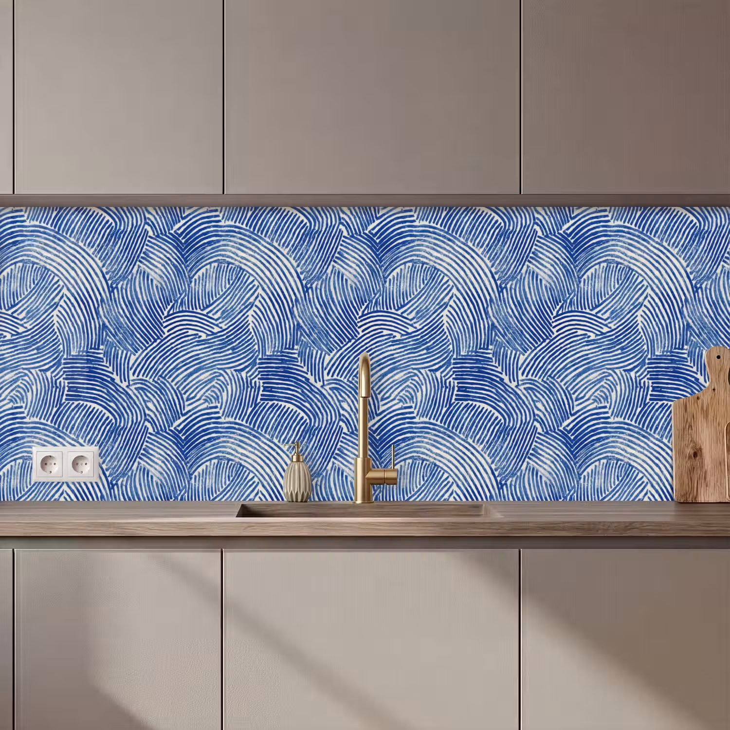 Modern - Abstract - Blauw keuken achterwand 2 middel 871 zz_3dshopping