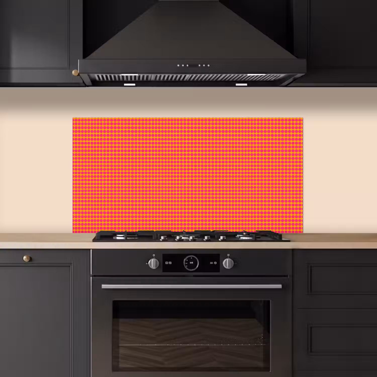 Modern - Stippen - Oranje keuken achterwand spatscherm middel 899 -sfeer1