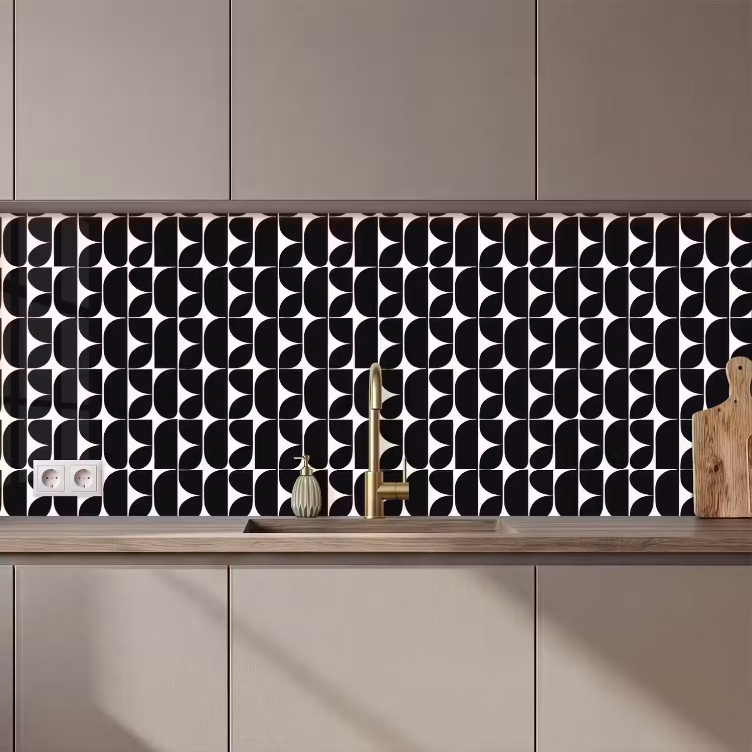 Modern - Geometrisch - Zwart keuken achterwand 2 middel 871 zz_3dshopping