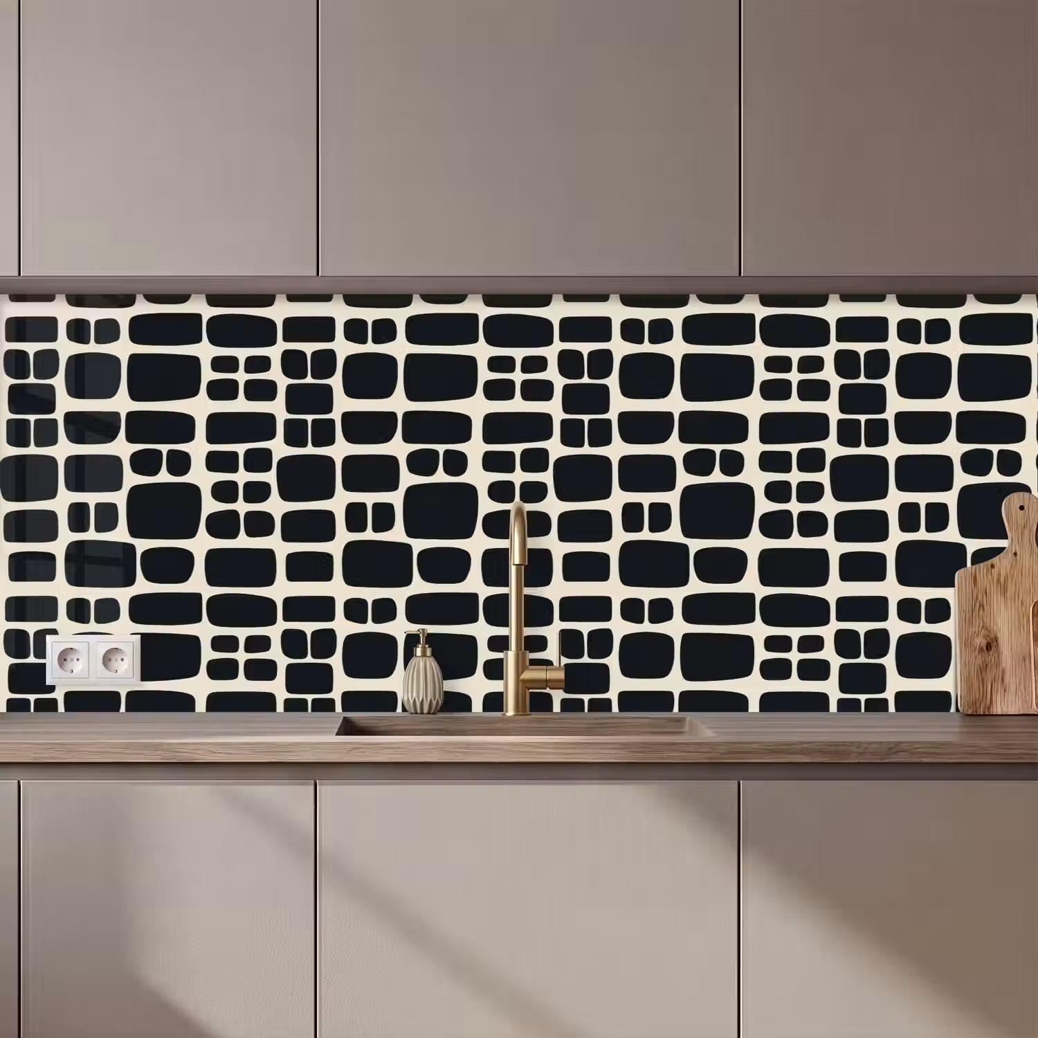 Modern - Organisch - Zwart keuken achterwand 2 middel 871 zz_3dshopping