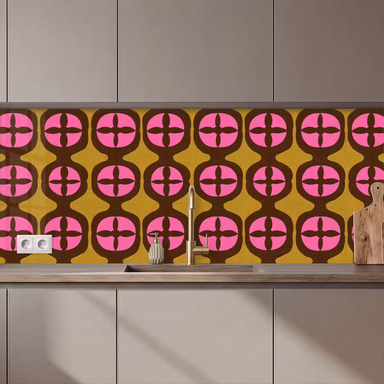 Modern - Patroon - Roze keuken achterwand 2 middel 871 zz_3dshopping