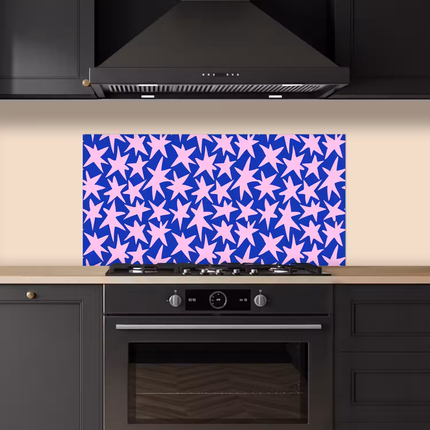Modern - Sterren - Blauw keuken achterwand spatscherm middel 899 -sfeer1