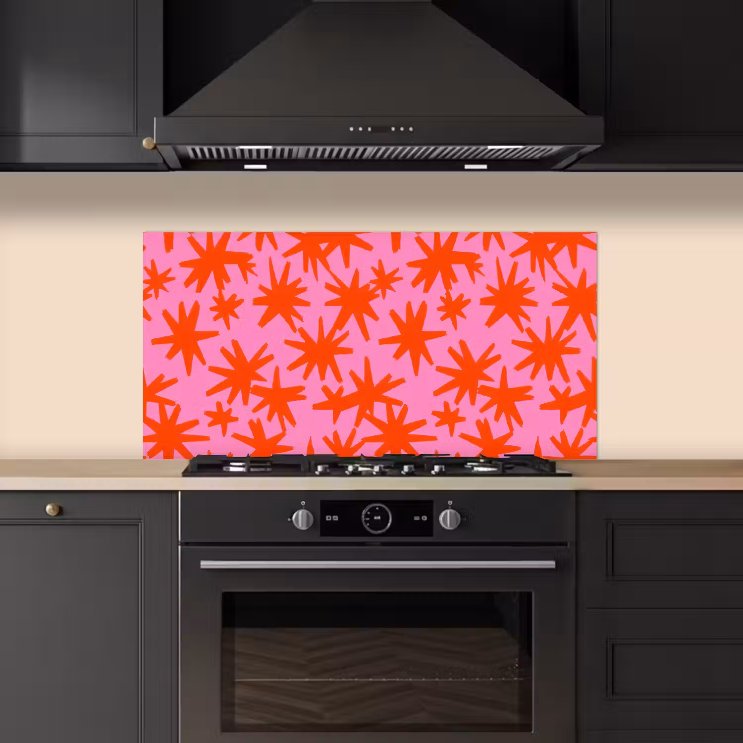 Modern - Sterren - Roze keuken achterwand spatscherm middel 899 -sfeer1