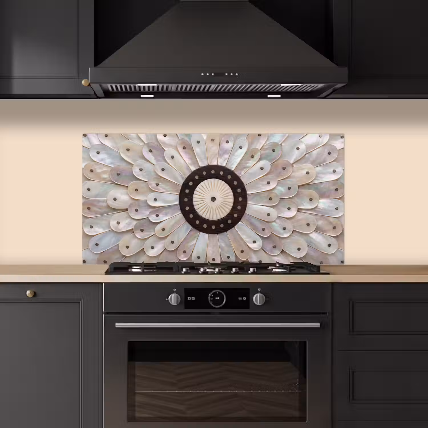 Parelmoer - Patroon - Decoratie - Ambacht - Wit keuken achterwand spatscherm middel -sfeer1