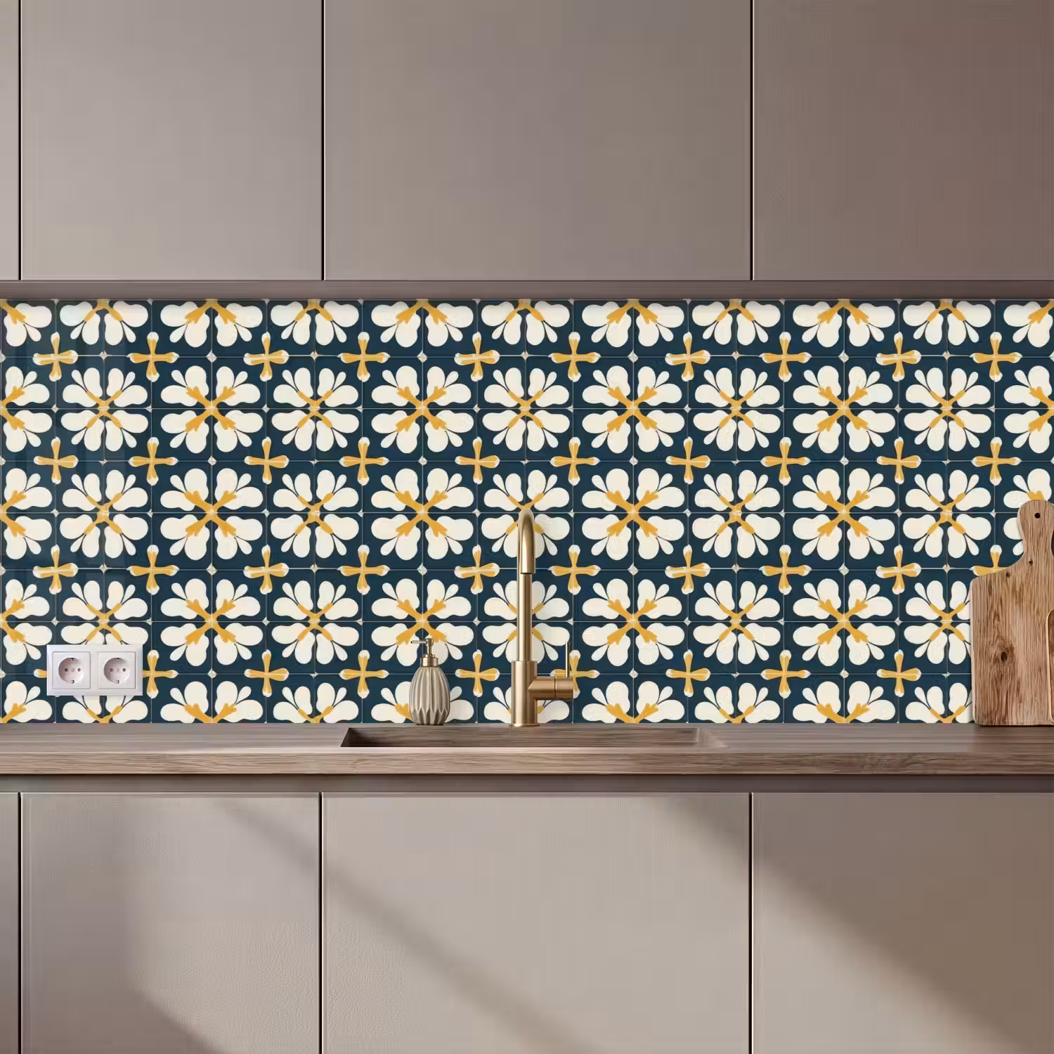 Motief - Tegel - Okergeel keuken achterwand 2 middel 871 zz_3dshopping