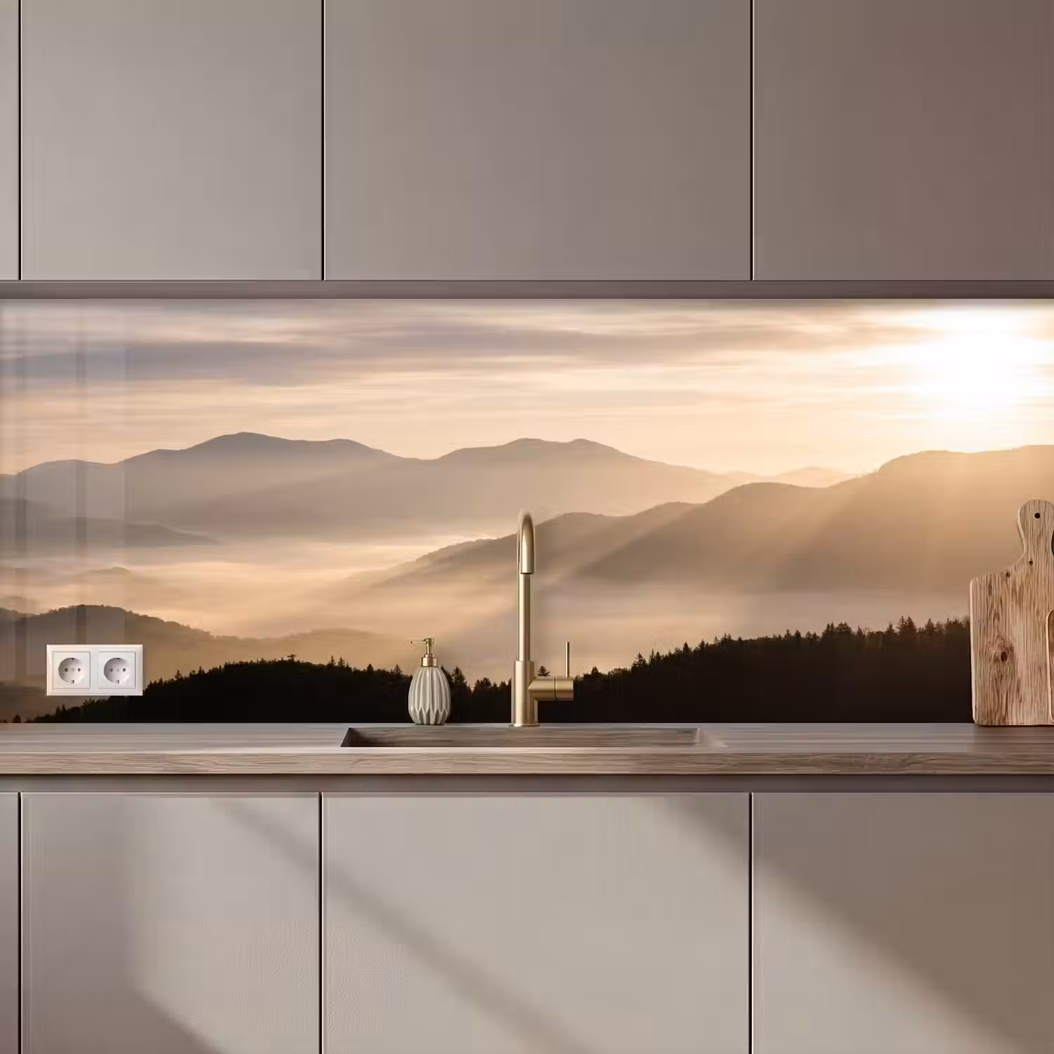 Bergen - Mist - Zonnestralen keuken achterwand 2 middel zz_3dshopping