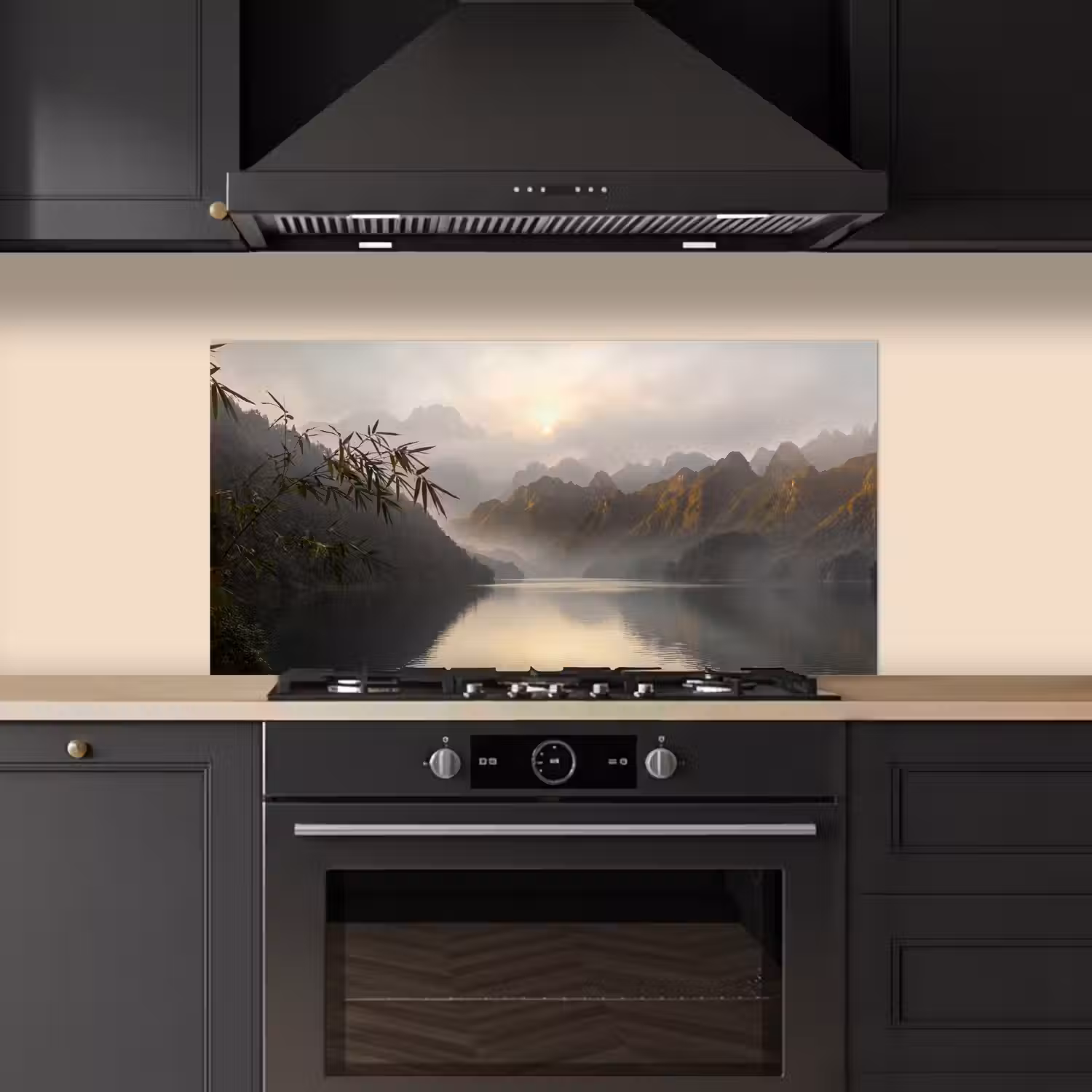 Bergen - Water - Mist - Natuur - Landschap keuken achterwand spatscherm middel -sfeer1
