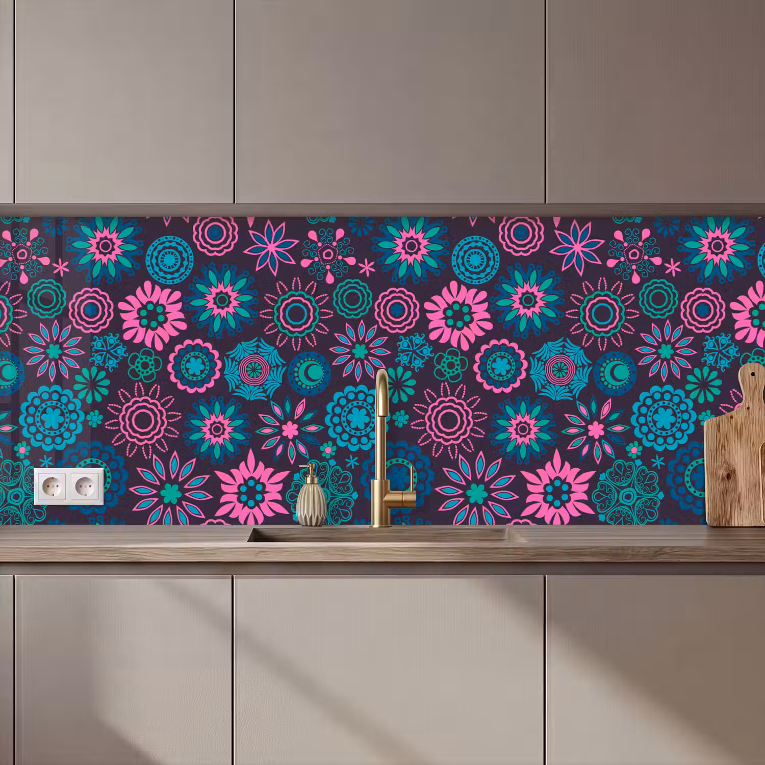 Neon - Bloemen - Patronen keuken achterwand 2 middel 871 zz_3dshopping