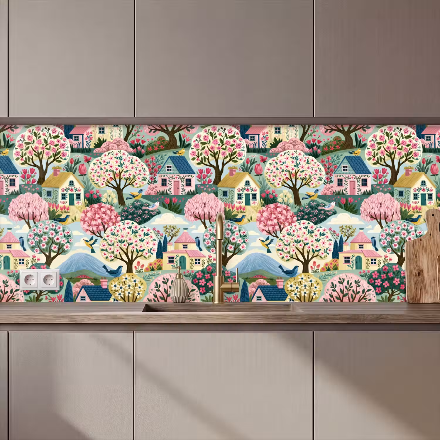 Nostalgisch - Idyllisch - Kleurrijk keuken achterwand 2 middel 871 zz_3dshopping