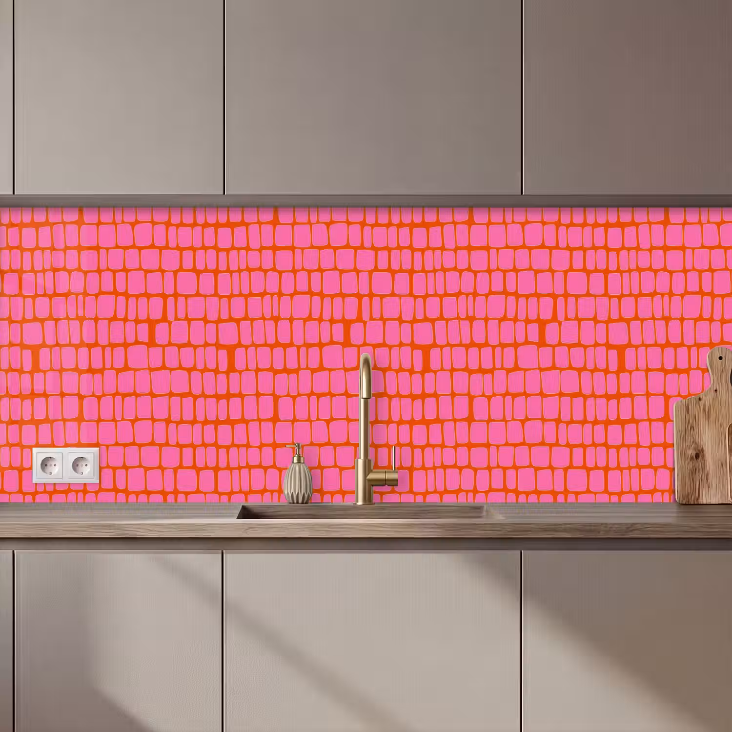 Organisch - Raster - Roze keuken achterwand 2 middel 871 zz_3dshopping
