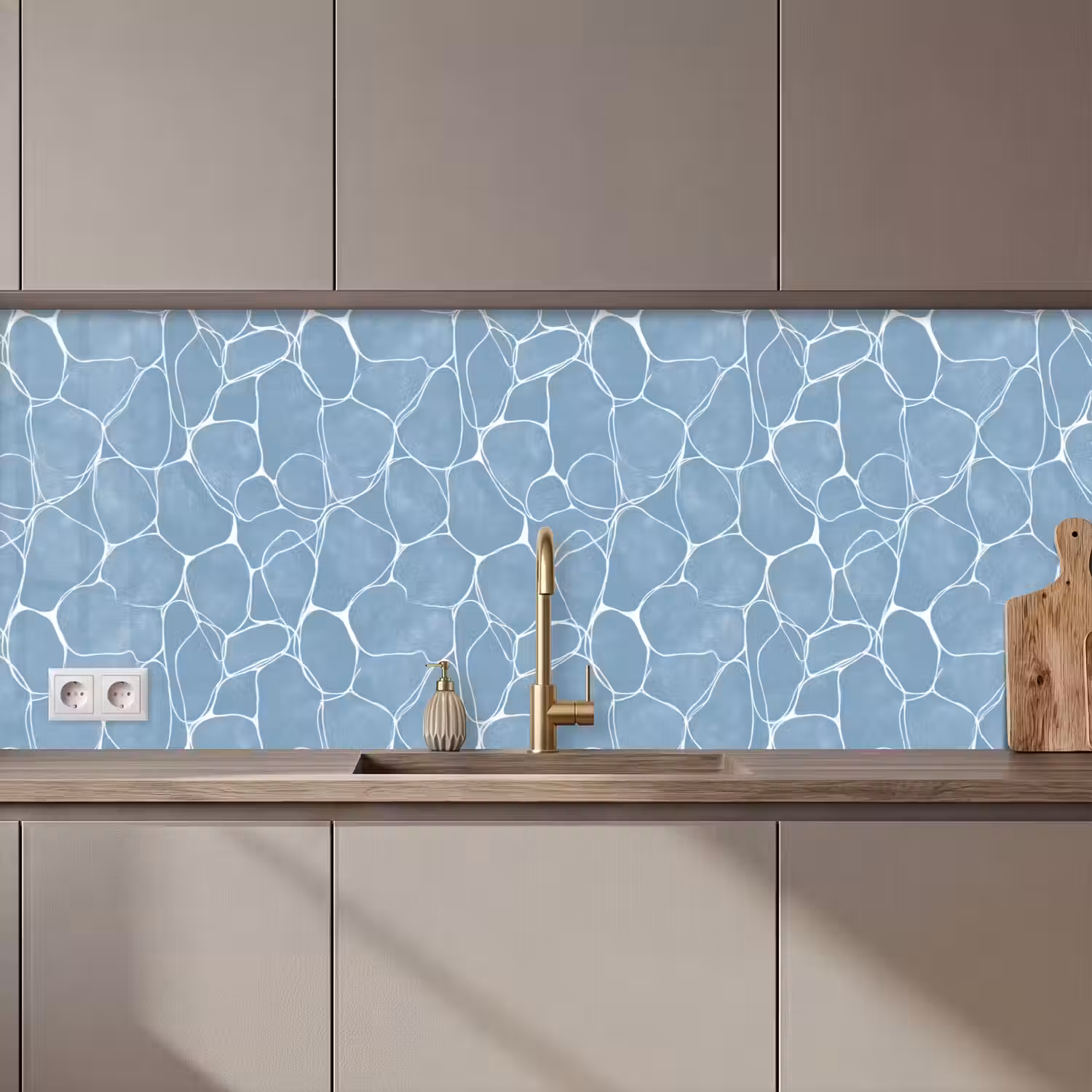 Organisch - Patroon - Blauw keuken achterwand 2 middel 871 zz_3dshopping