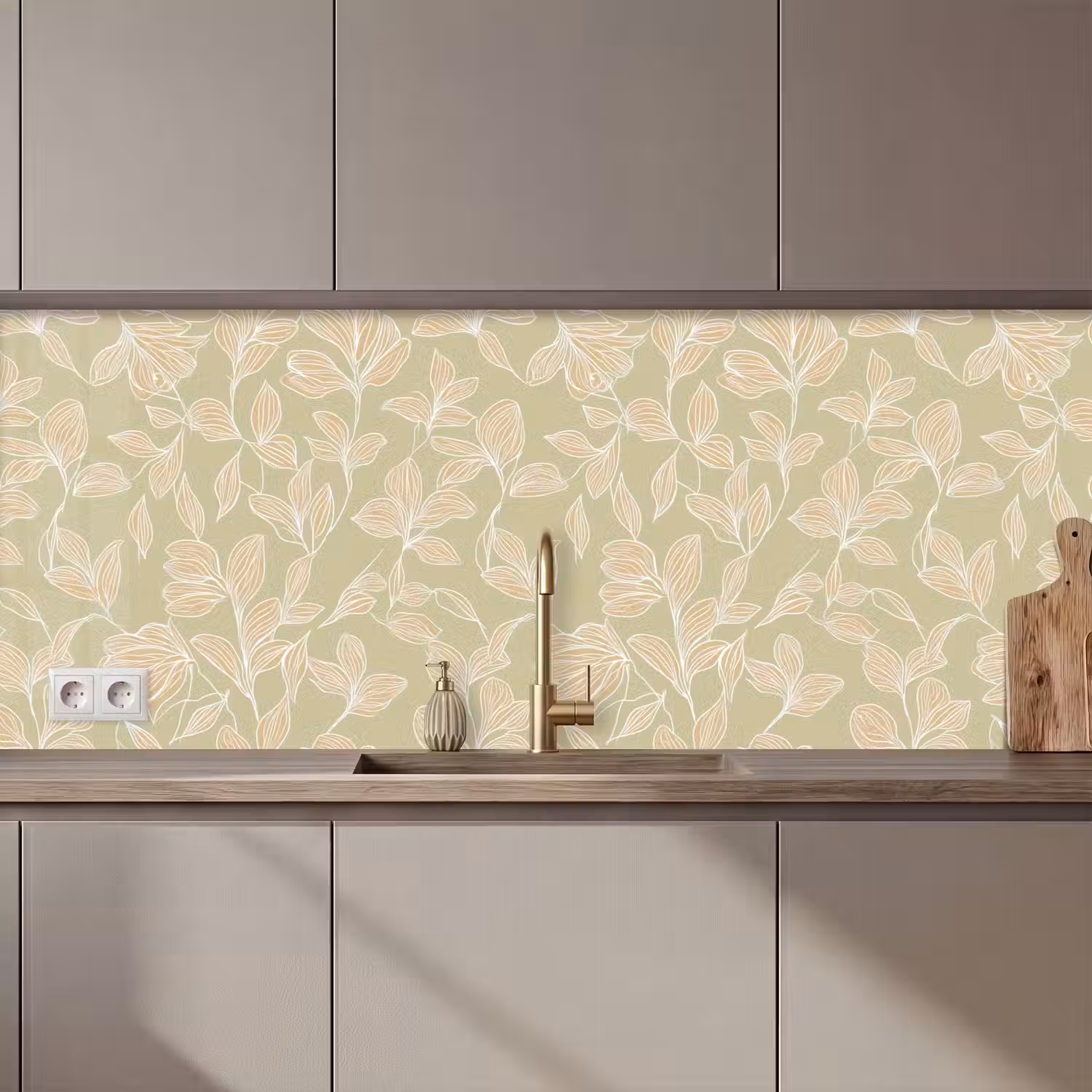 Organisch - Subtiel - Groen keuken achterwand 2 middel 871 zz_3dshopping