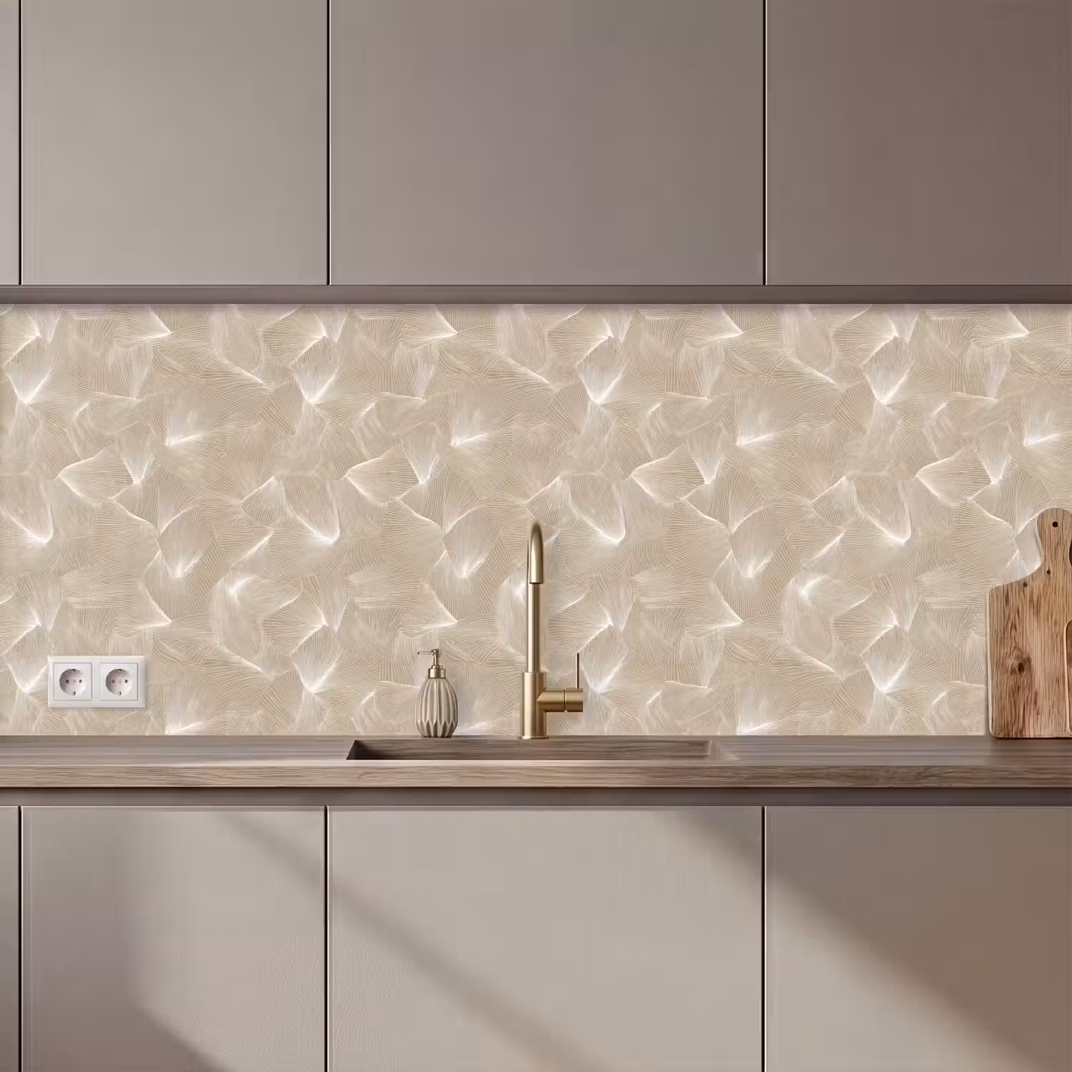Organisch - Textuur - Beige keuken achterwand 2 middel 871 zz_3dshopping